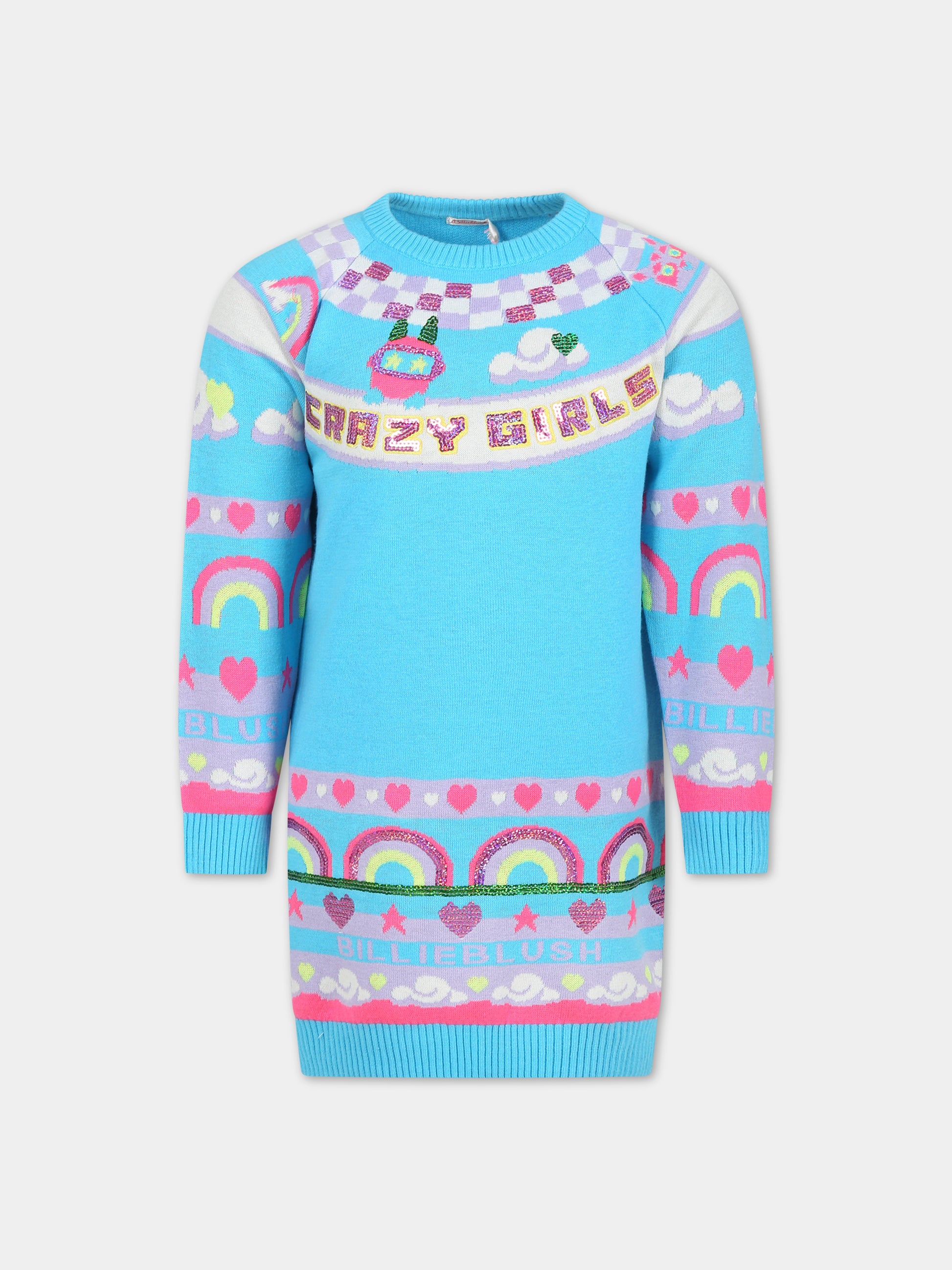 Vestito azzurro per bambina,Billieblush,U12869 77S