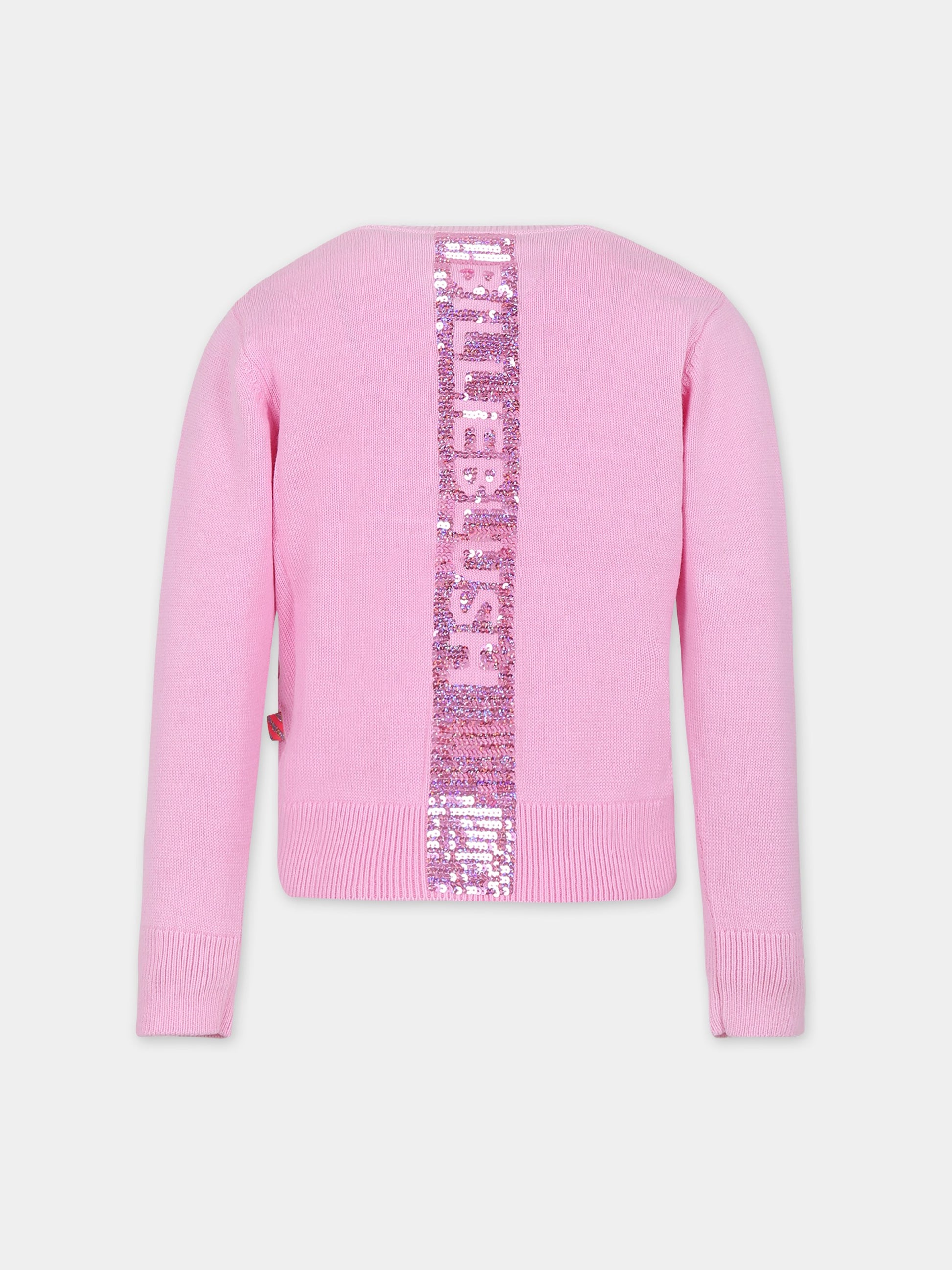 Cardigan rosa per bambina,Billieblush,U15B51 47C