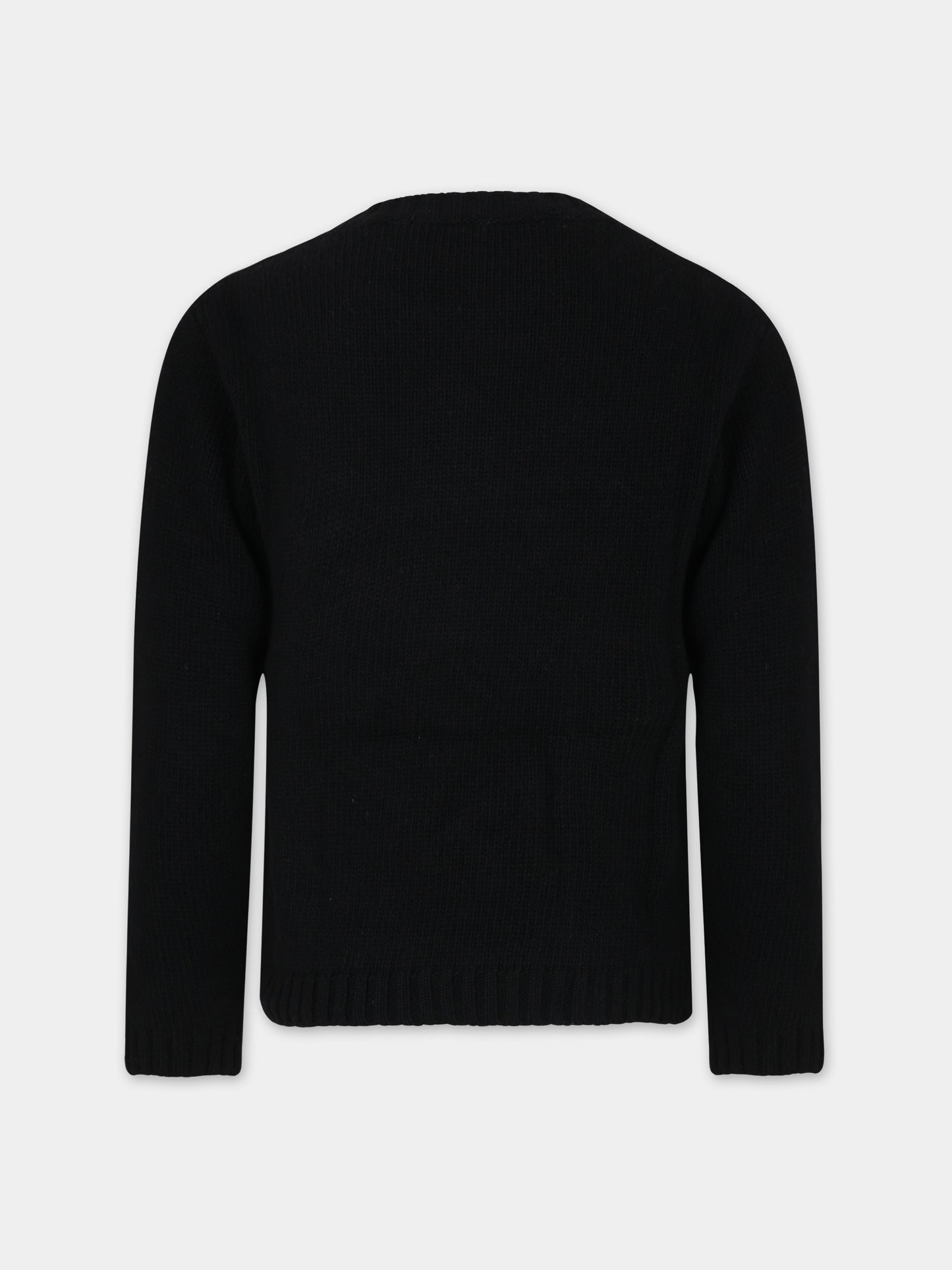 Maglione nero per bambina con logo,Philosophy,PFMA014 C FL007 N000