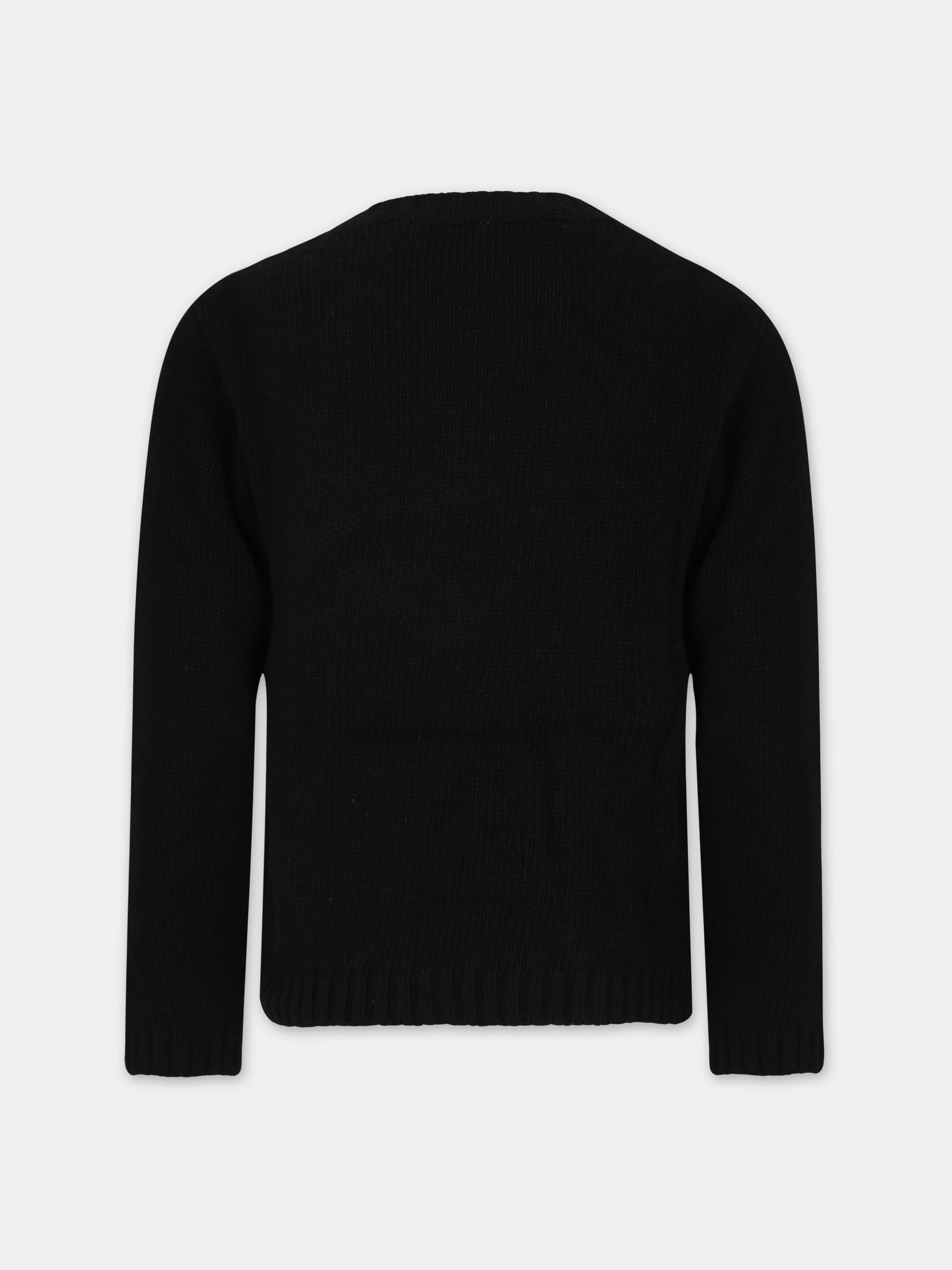 Maglione nero per bambina con logo,Philosophy,PFMA014 C FL007 N000