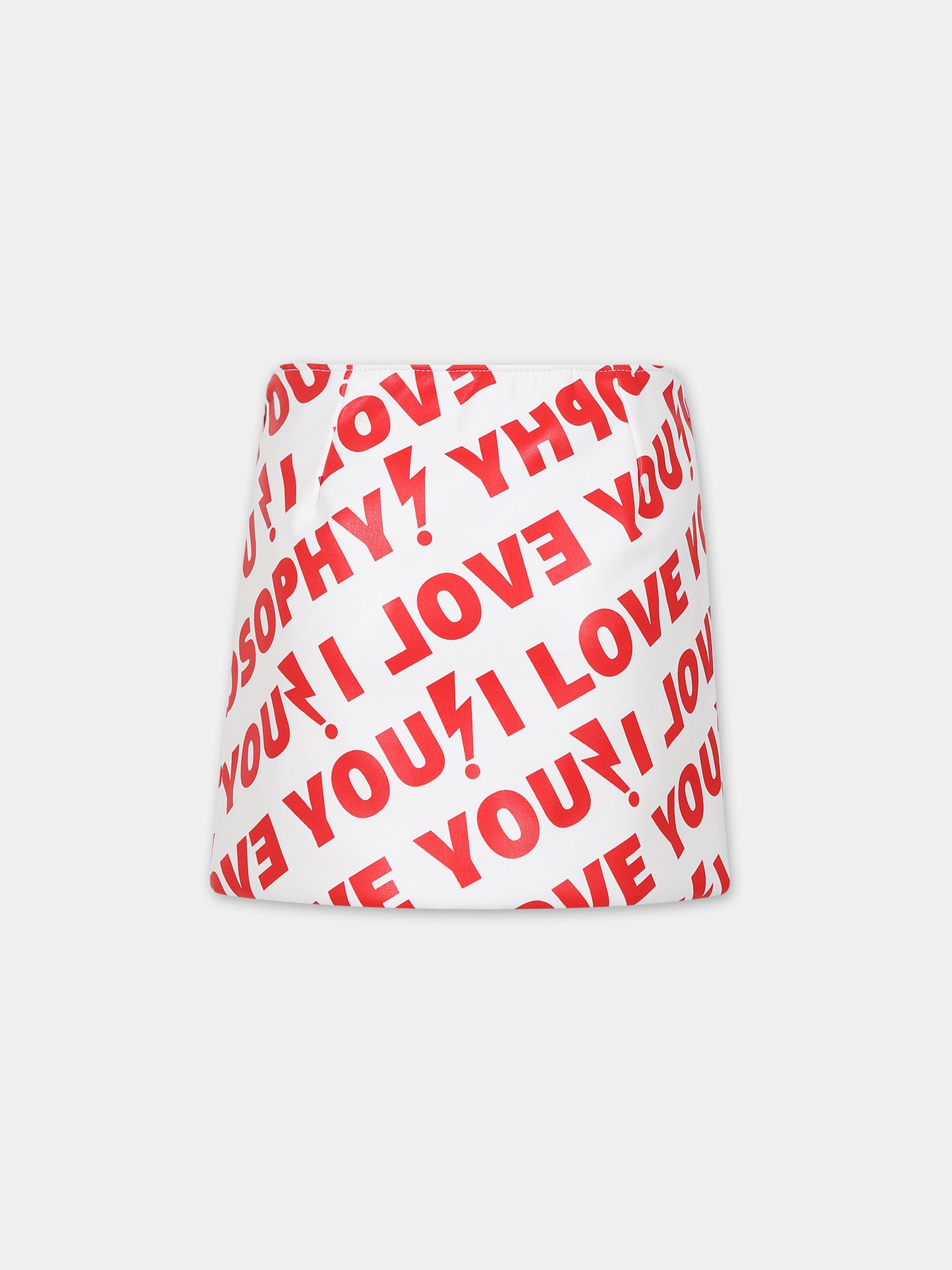 Gonna bianca per bambina con scritta,Philosophy,PFGO004 0 PE073 B010