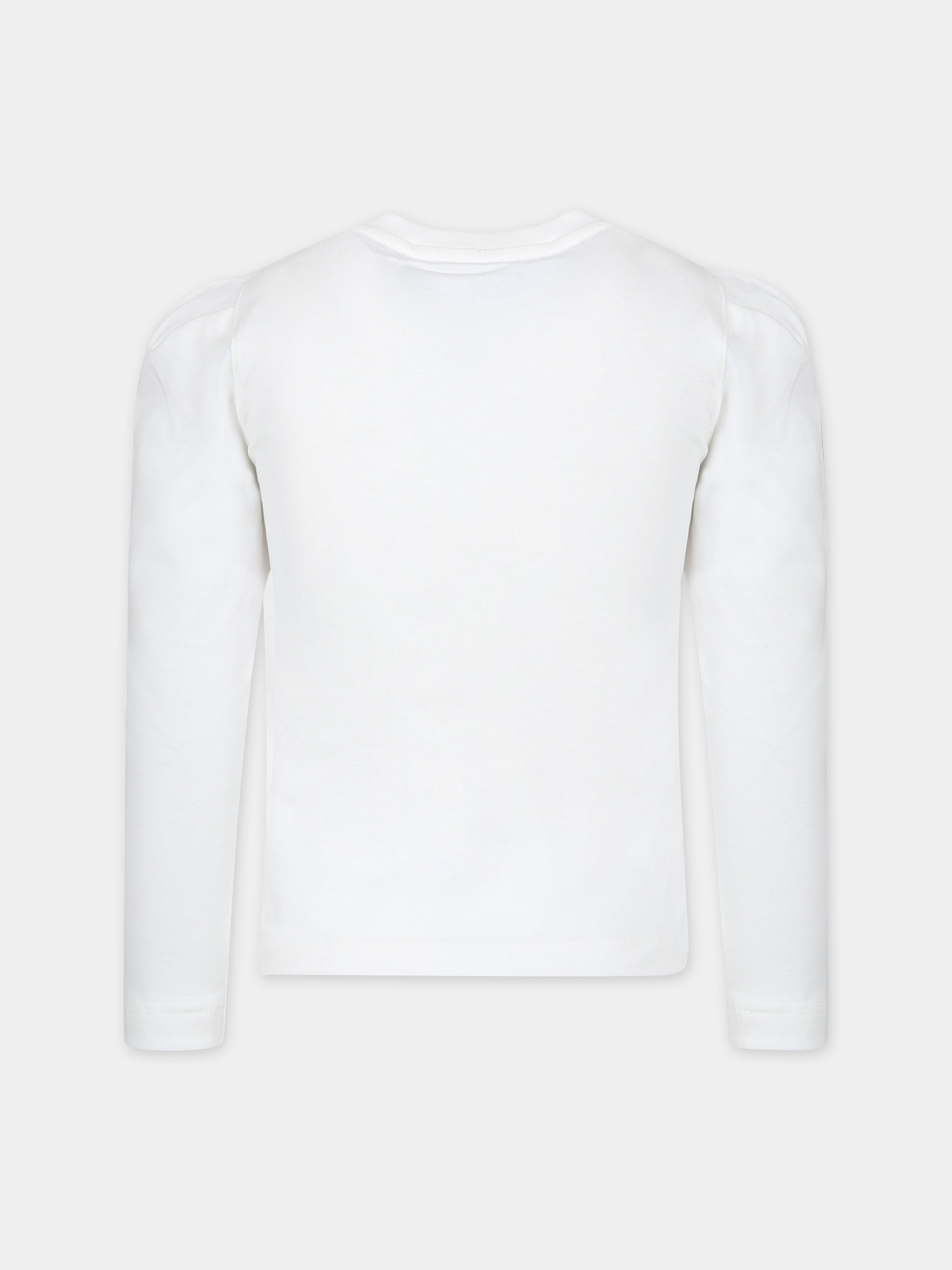 T-shirt bianca per bambina con logo,Philosophy,PFTS004 0 JF054 0000