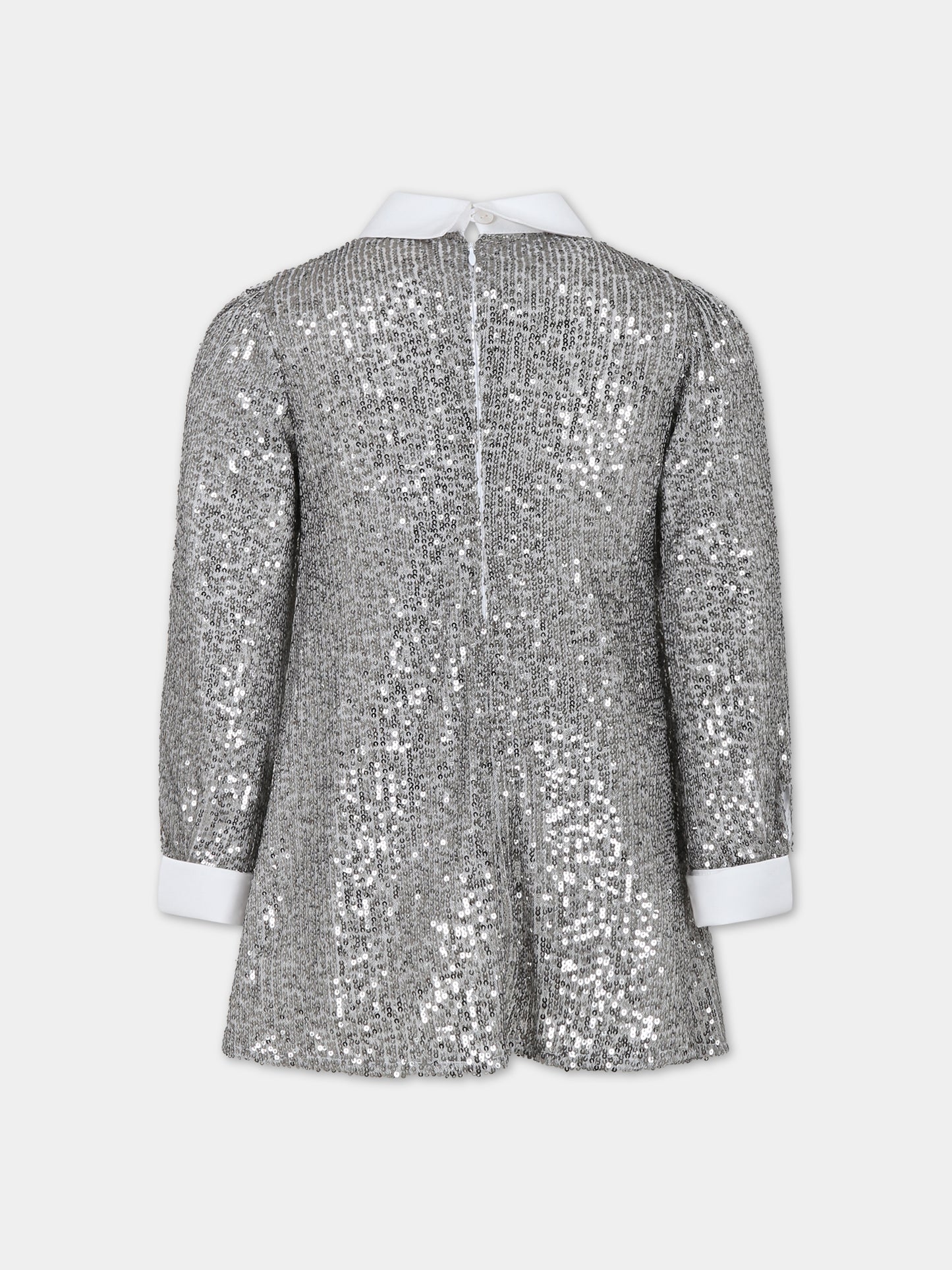 Vestito argentato per bambina con paillettes,Genny,YFAB005 0 TV672 D007