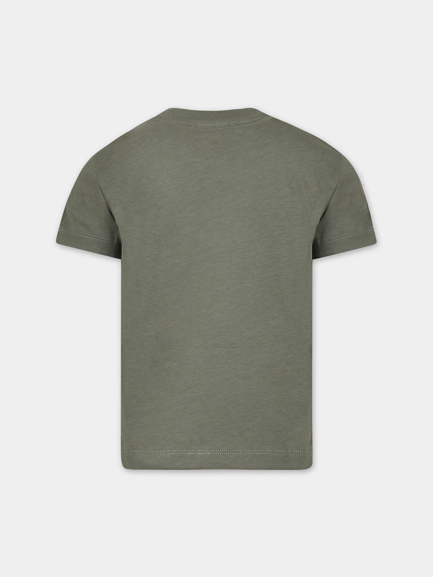 T-shirt verde per bambino con logo,Dondup Kids,DMTS005 C JF065 1005