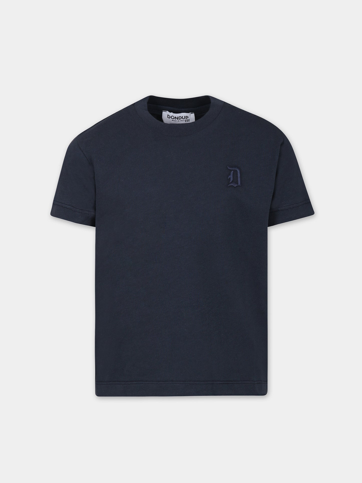 T-shirt blu per bambino con logo,Dondup Kids,DMTS006 C JF065 5011