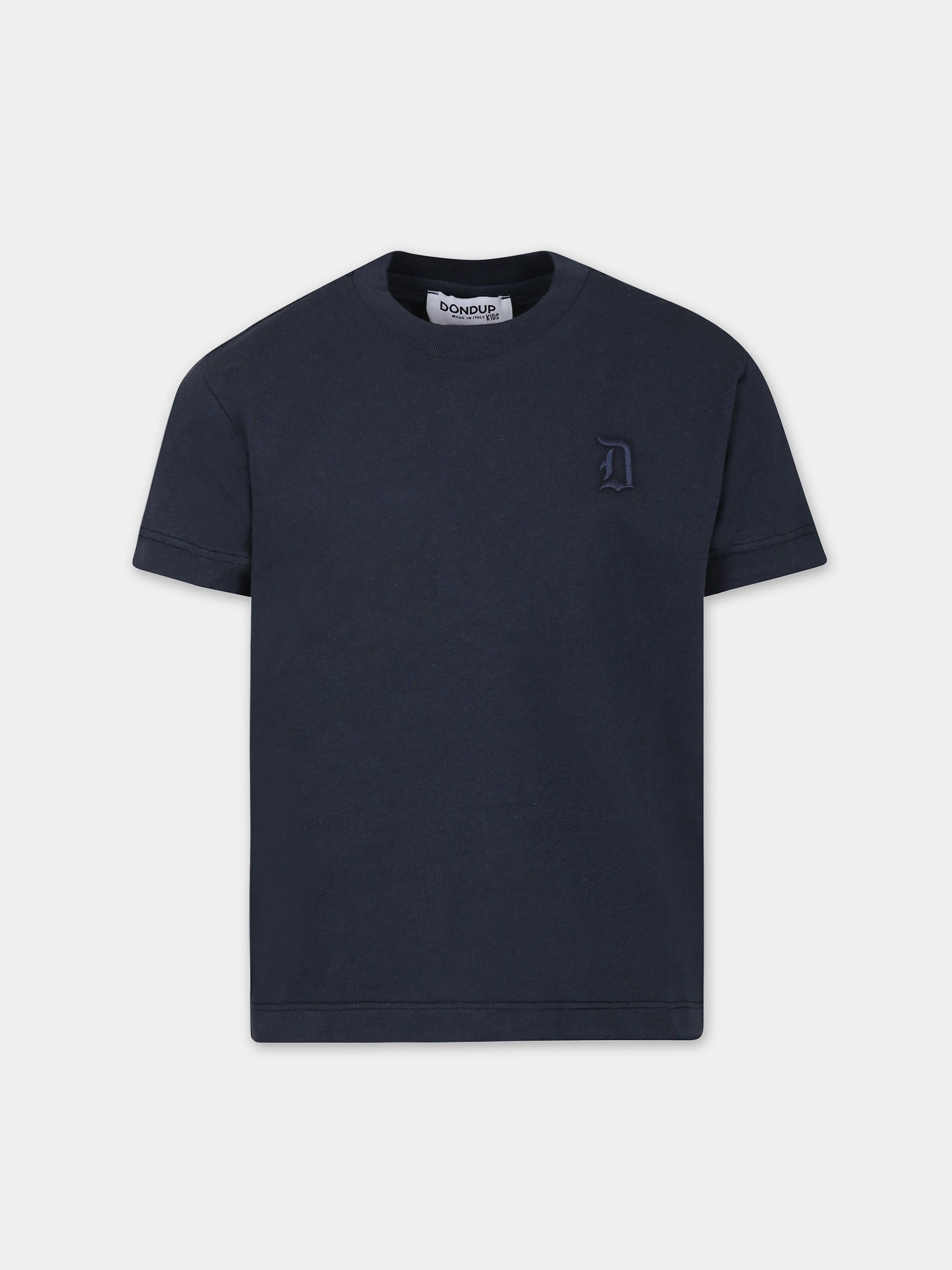 T-shirt blu per bambino con logo,Dondup Kids,DMTS006 C JF065 5011