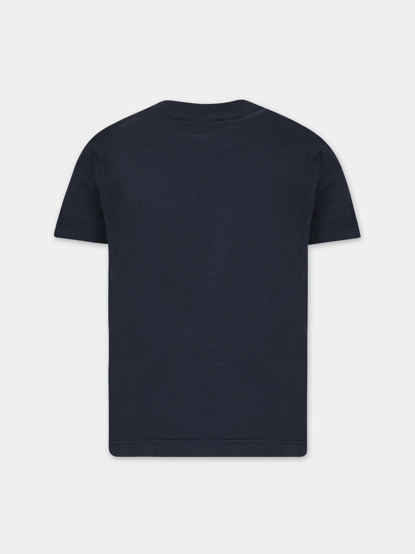 T-shirt blu per bambino con logo,Dondup Kids,DMTS006 C JF065 5011