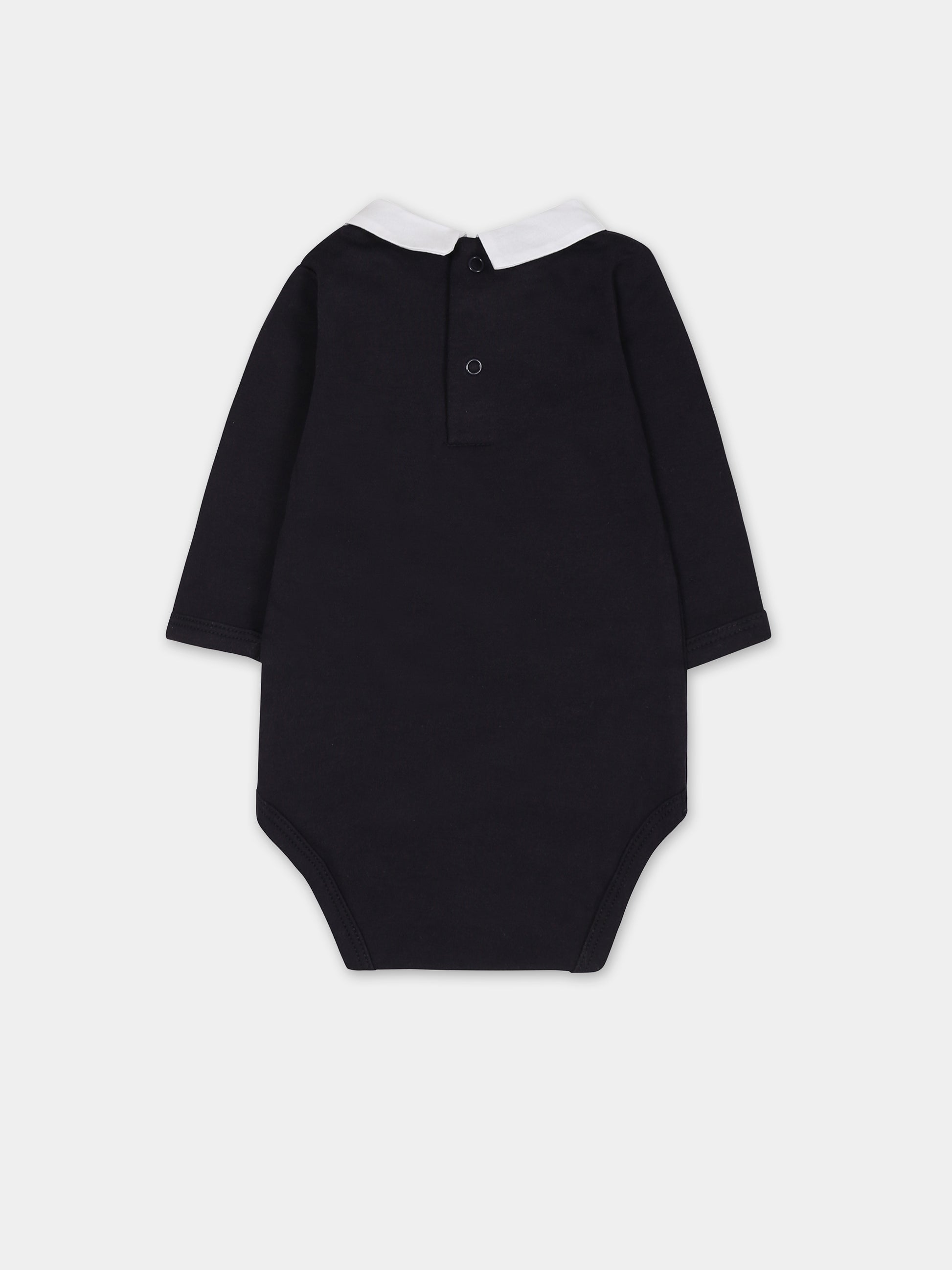 Body blu per neonato con ricamo,Carrement Beau,Y97287 847