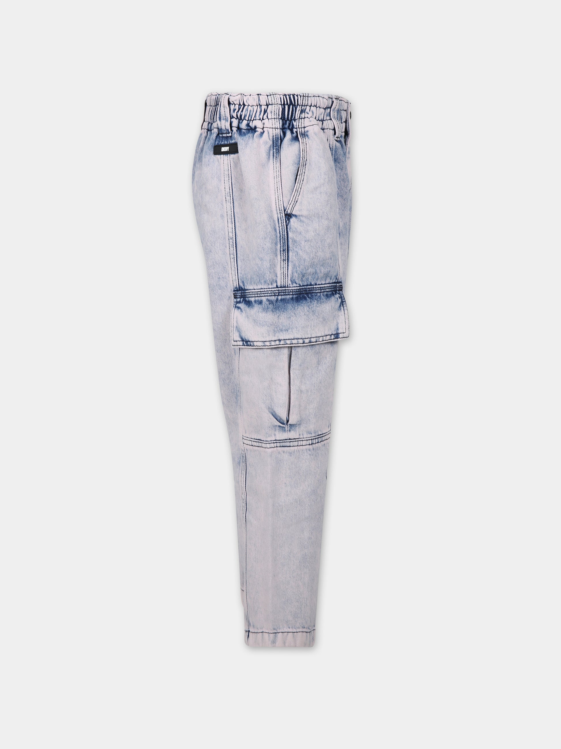 Jeans per bambina in denim con logo,Dkny,D34B02 902