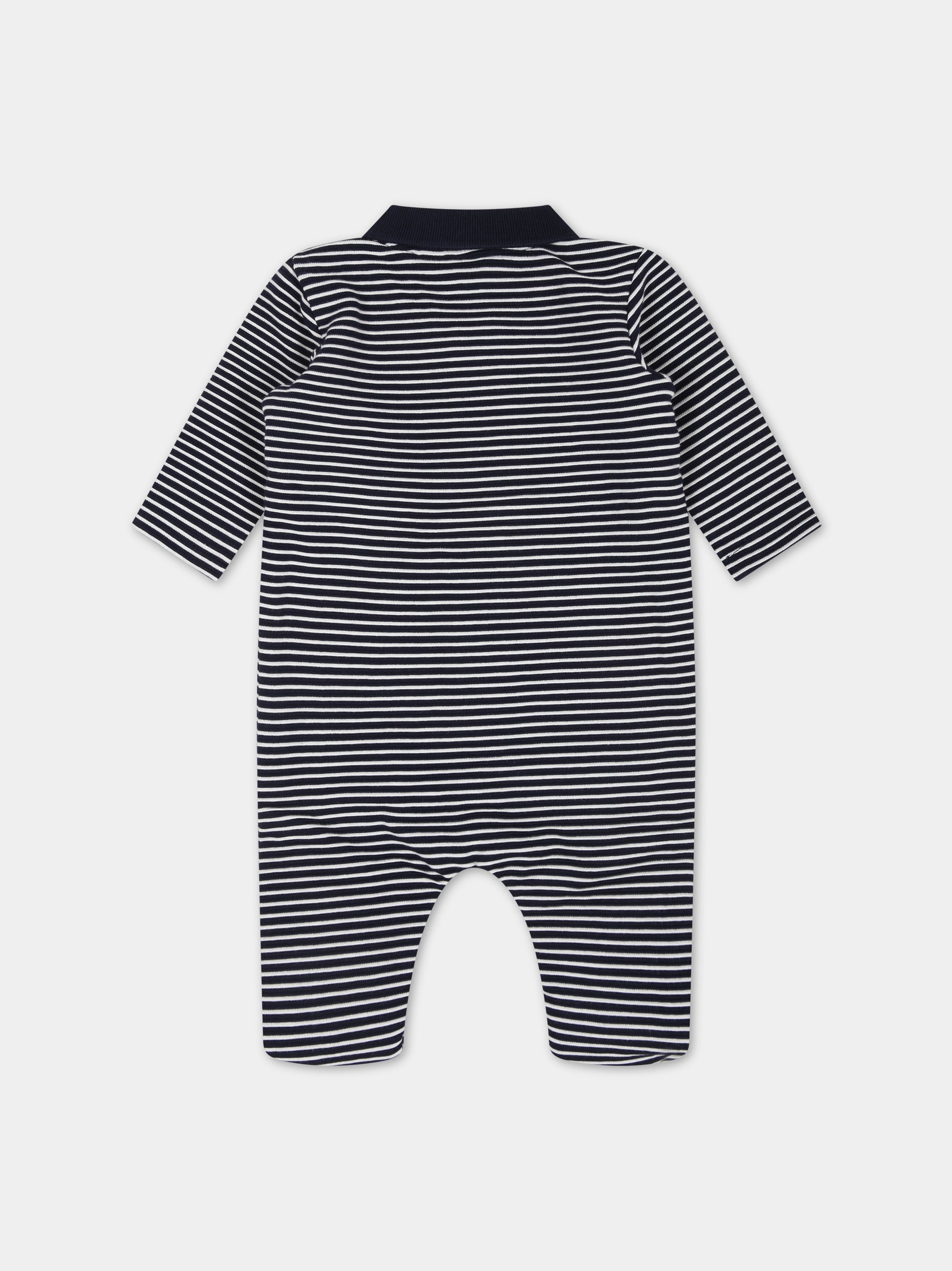 Set tutina e bavaglio blu per neonato con logo,Boss,J98435 849