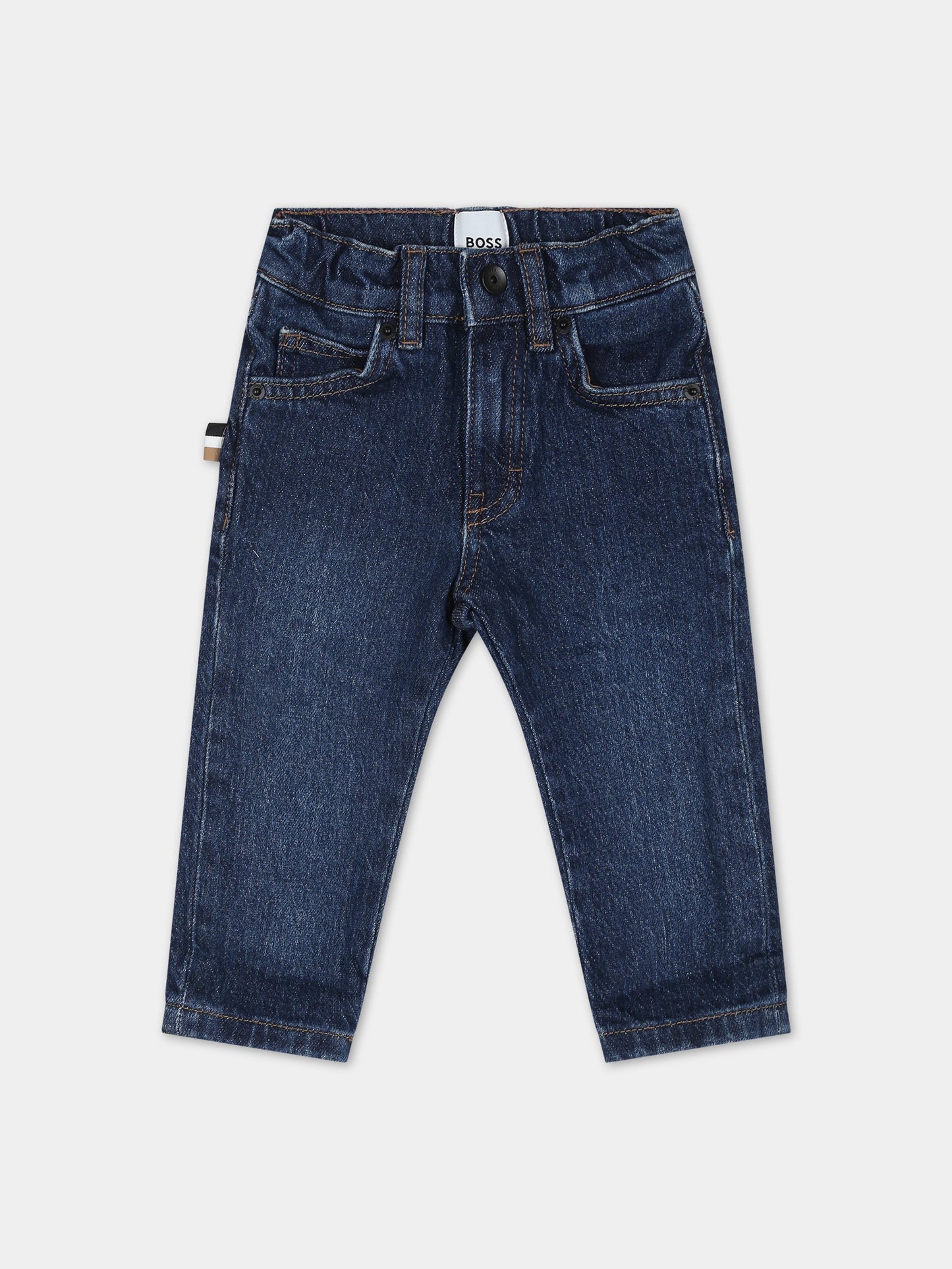 Jeans denim per neonato con logo,Boss,J04487 Z07