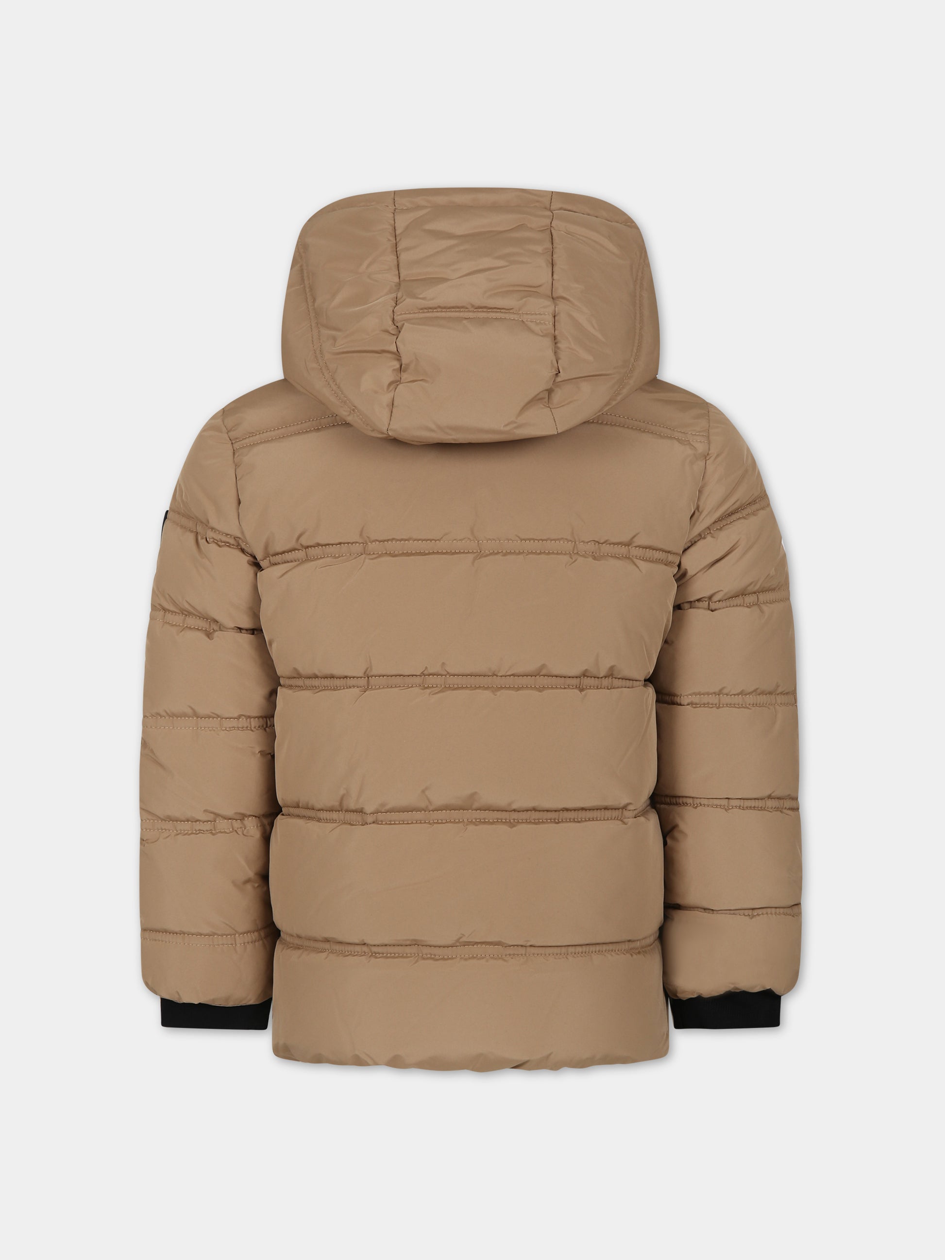 Piumino beige per bambino con logo,Boss,J26518 269