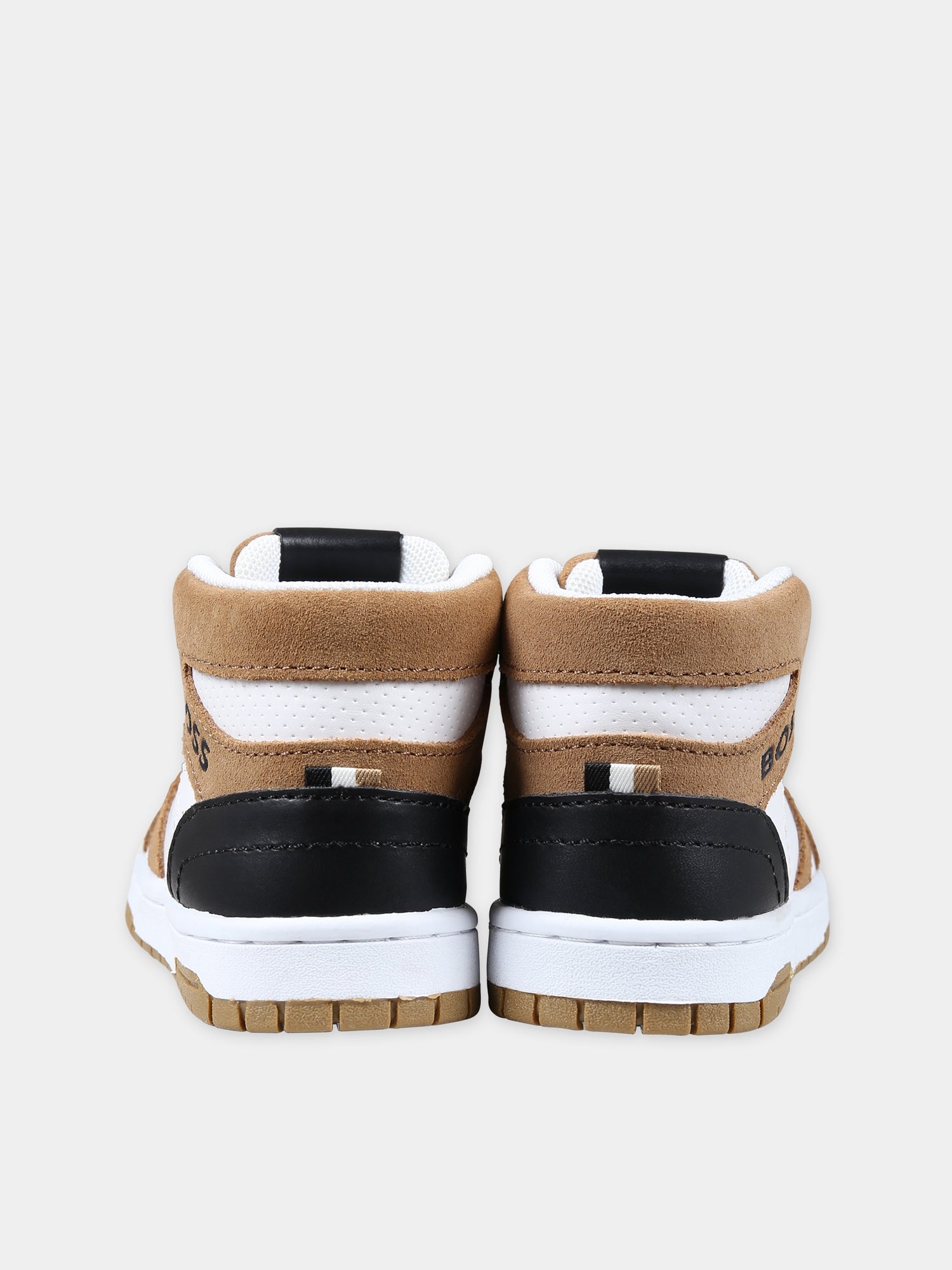 Sneakers multicolor per bambino con logo,Boss,J29367 BIANCO