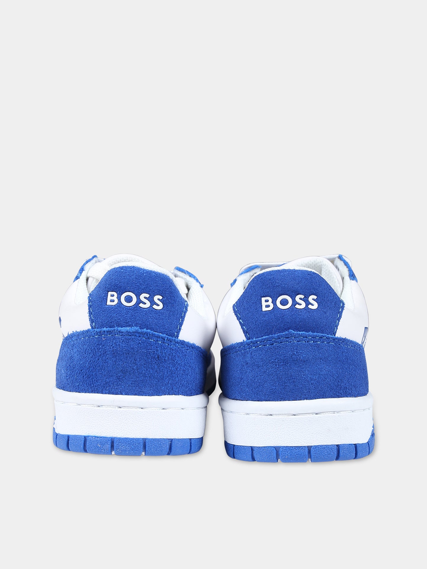 Sneakers basse azzurre per bambino,Boss,J29359 846
