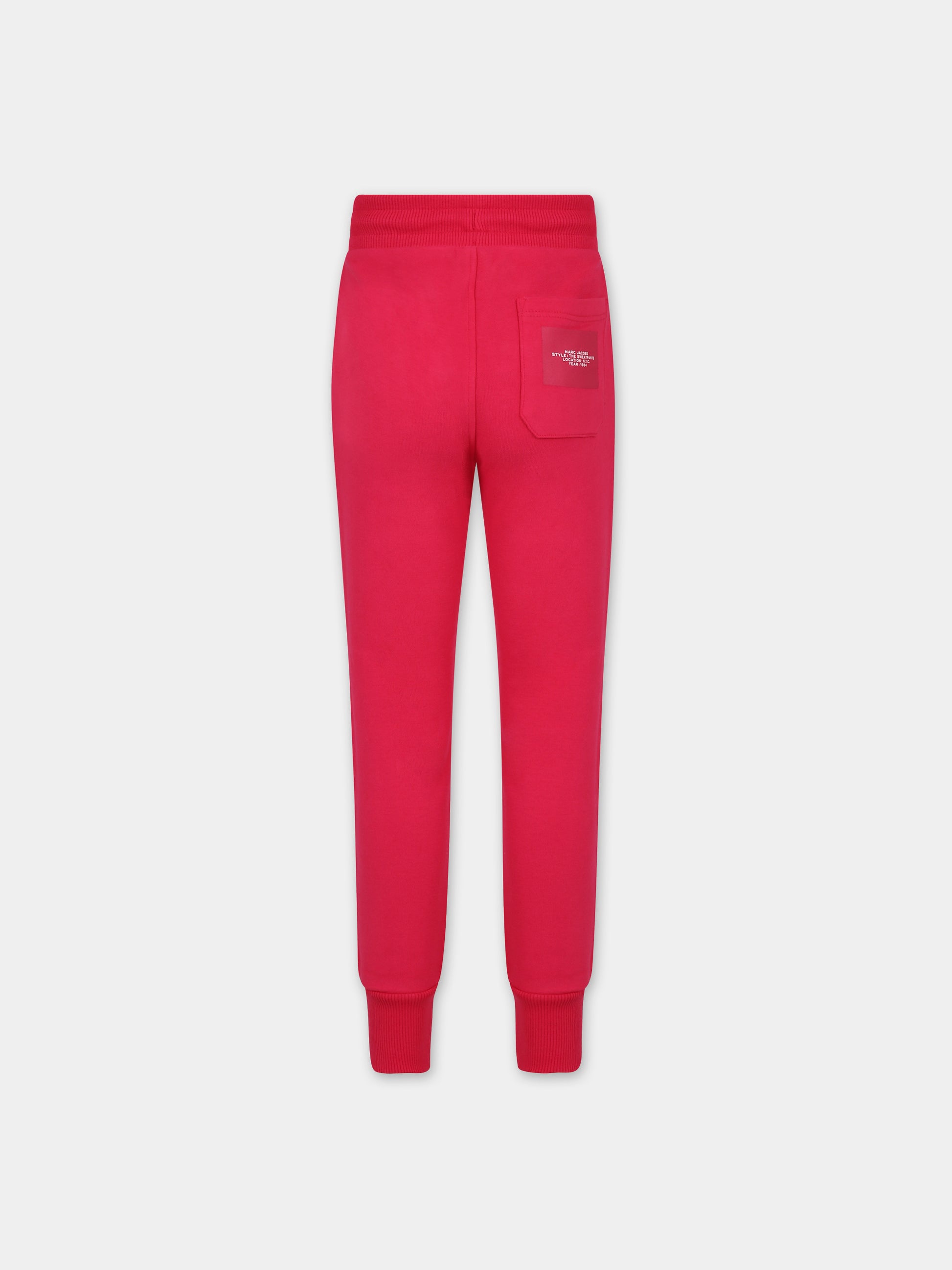 Pantaloni fucsia per bambina con logo,Little Marc Jacobs,W54006 494