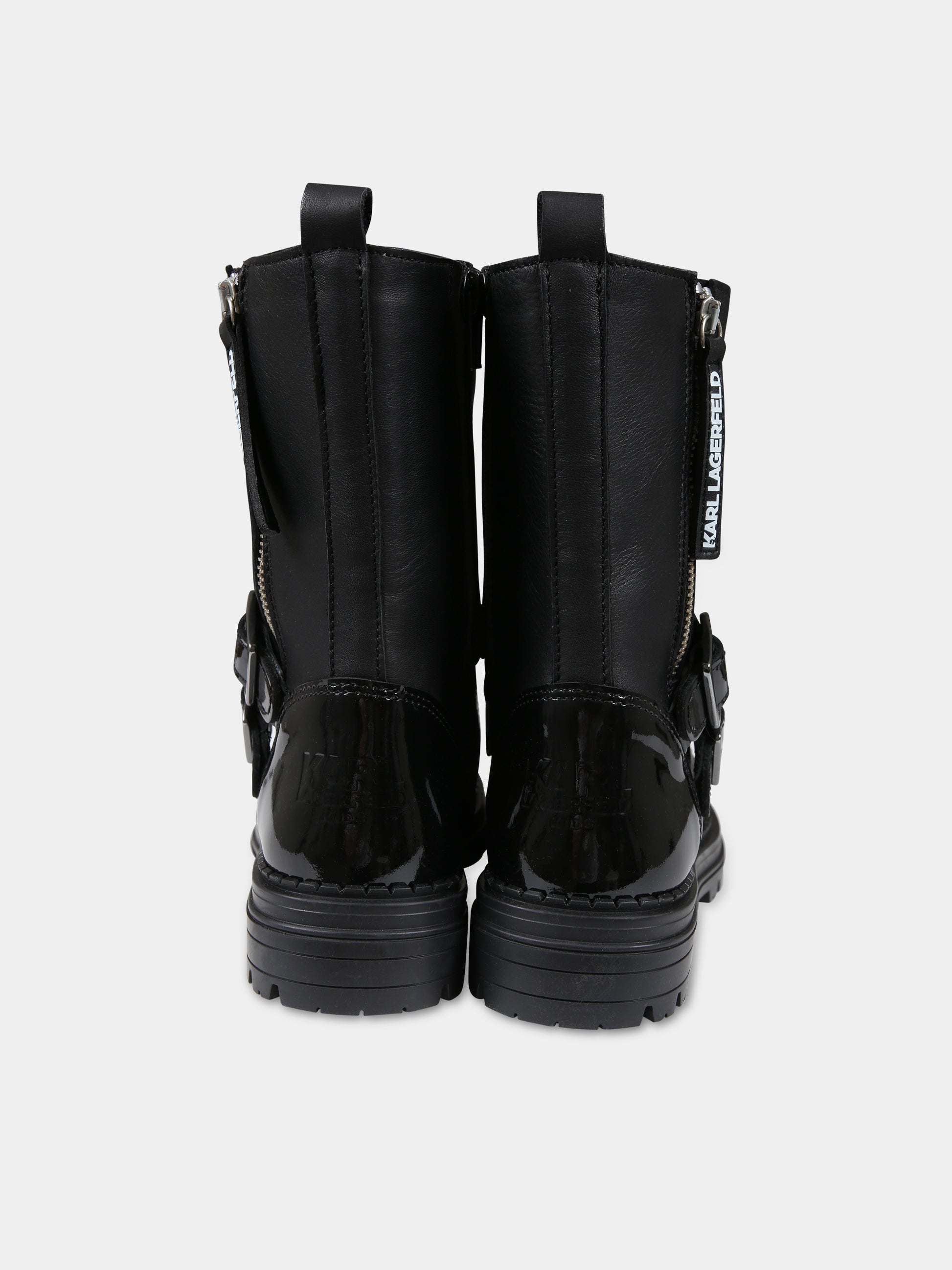 Anfibi neri per bambina,Karl Lagerfeld Kids,Z19112 09B