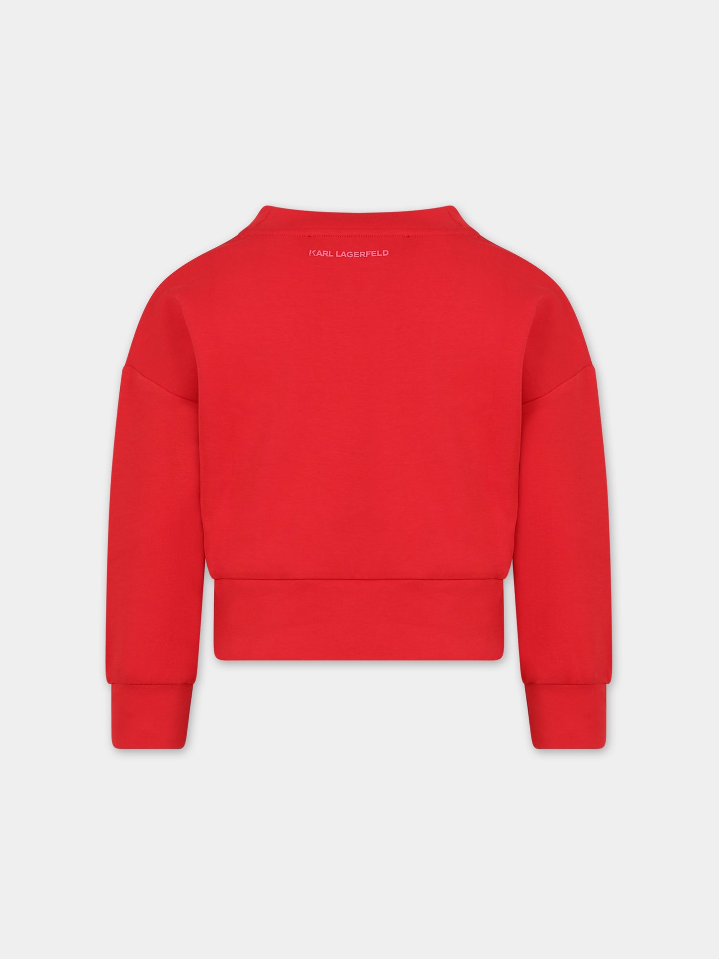 Felpa rossa per bambina,Karl Lagerfeld Kids,Z15461 97S