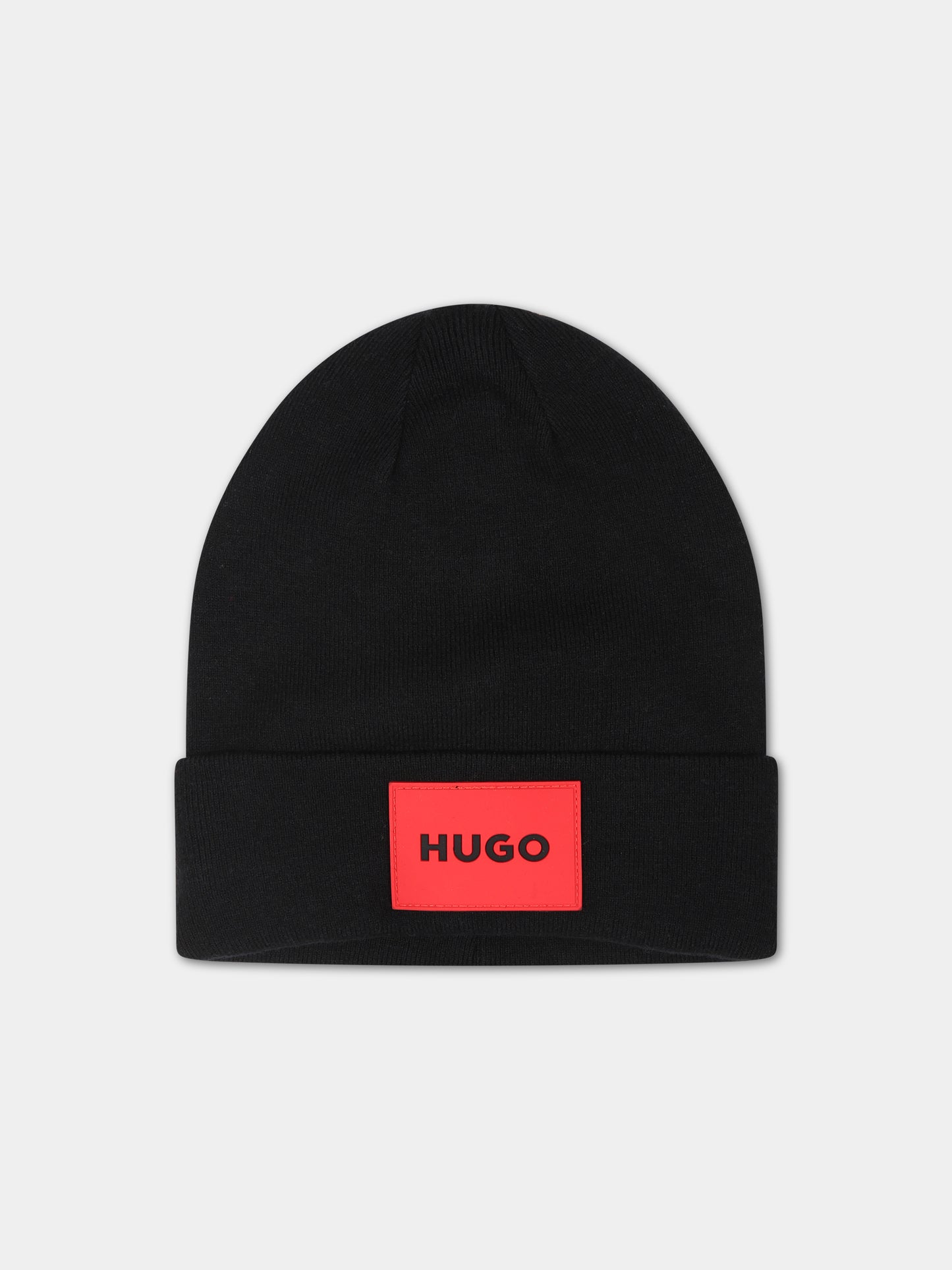 Berretto nero per bambino con logo,Hugo,G51005 09B