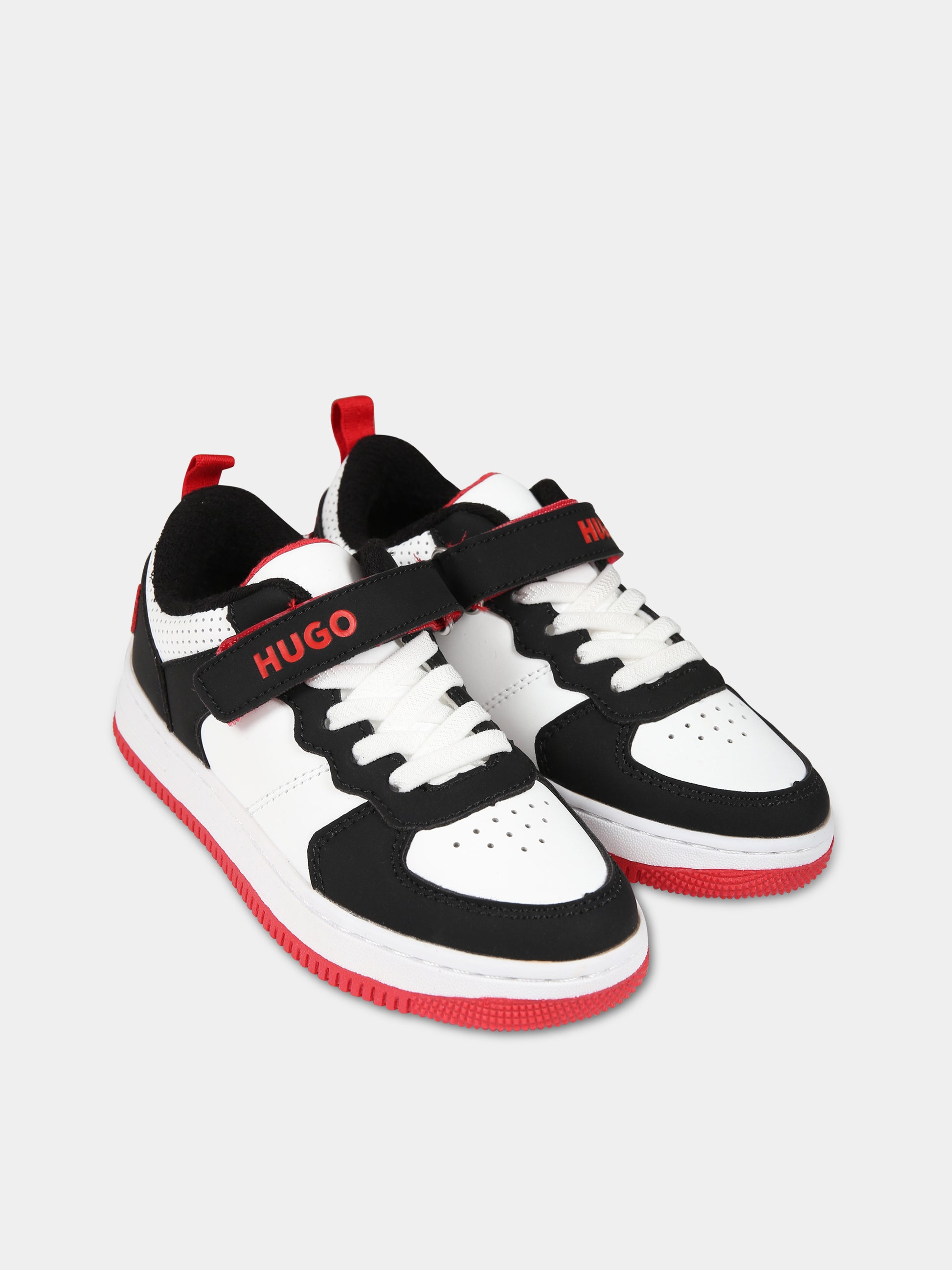 Sneakers bianche per bambino con logo,Hugo,G29010 09B