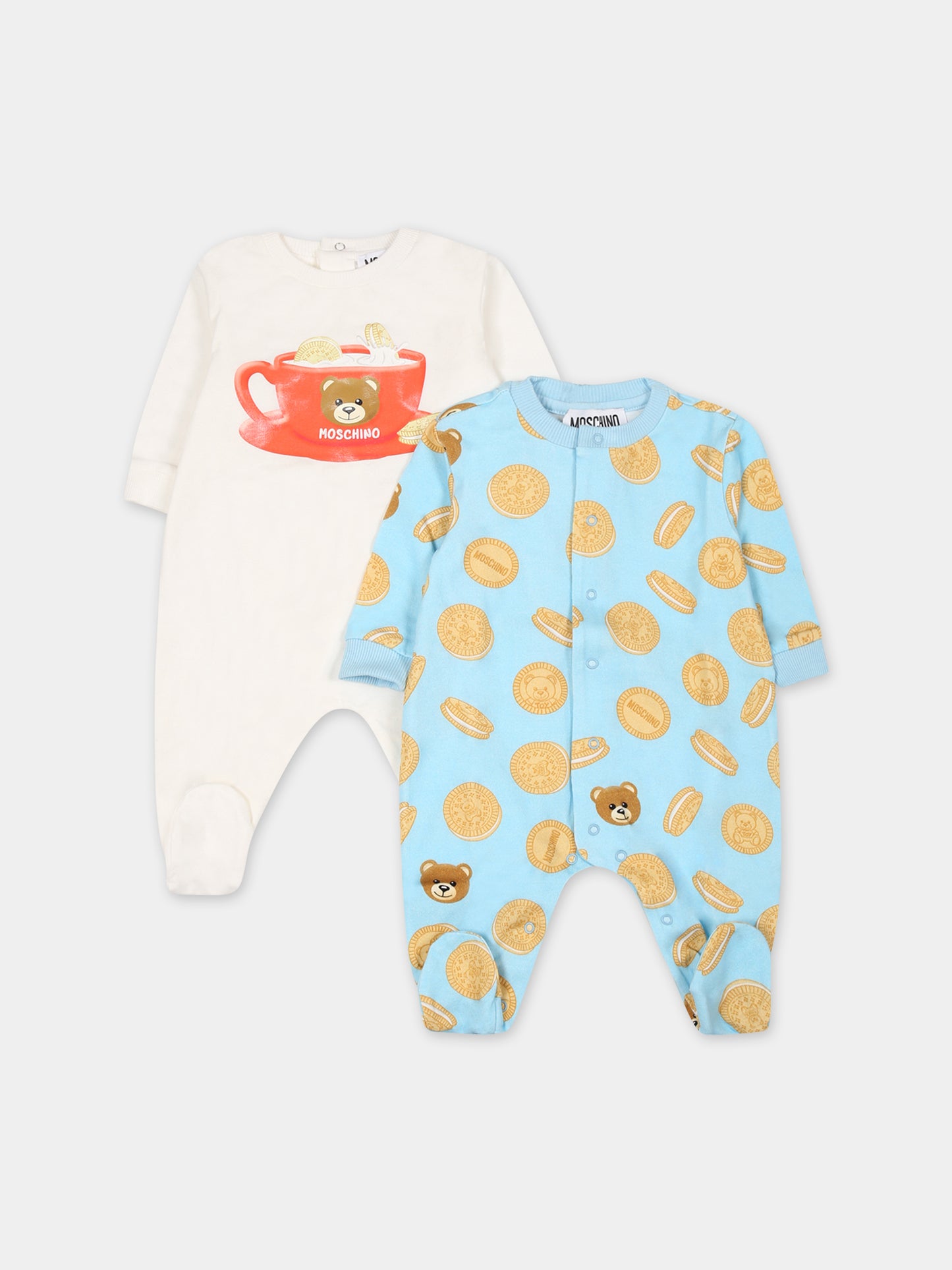 Set multicolor per neonato con Teddy Bear e biscotti,Moschino Kids,MUY05F LBBC0 83511