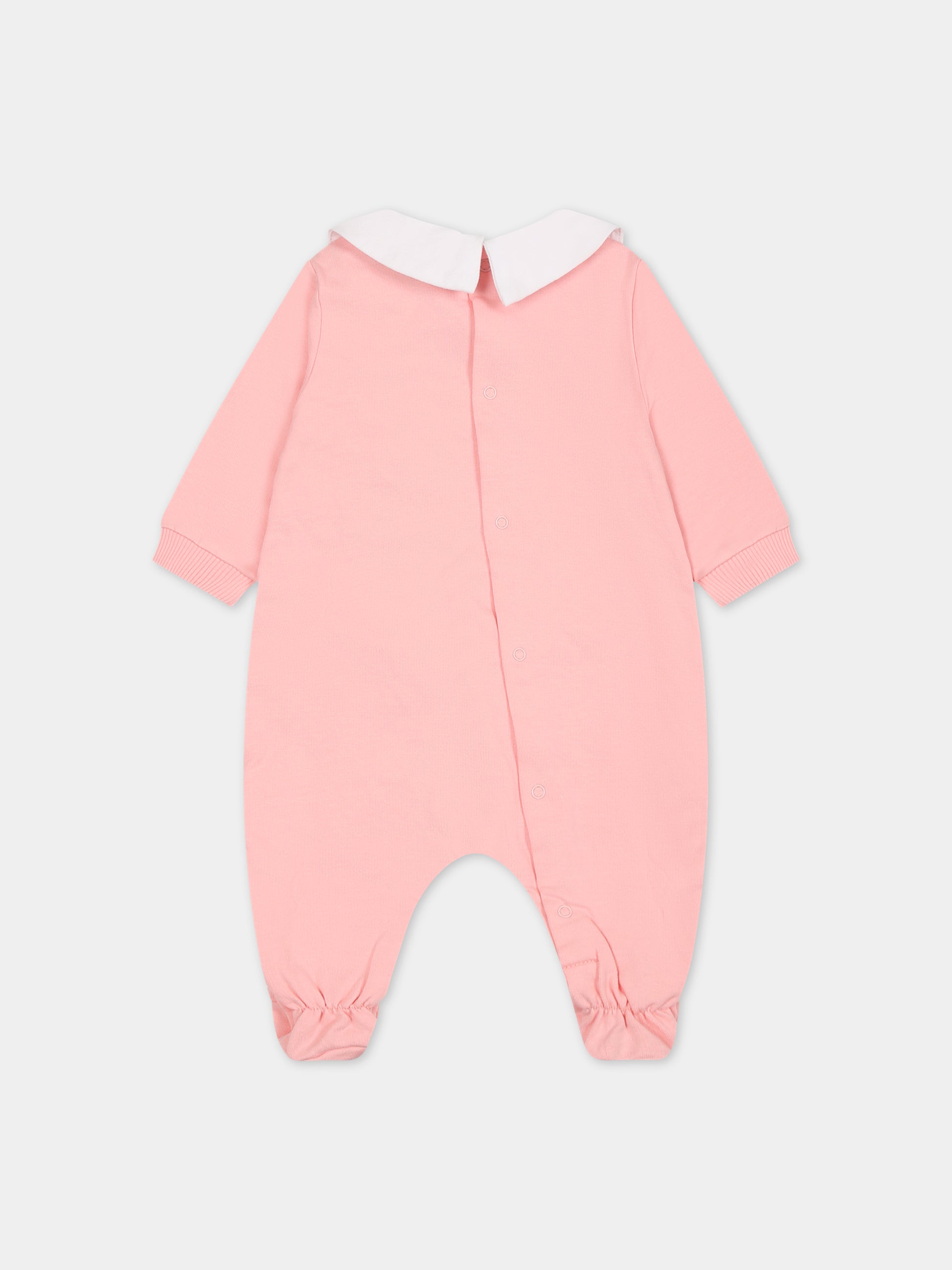Tutina rosa per neonata con Teddy Bears e logo,Moschino Kids,MWY037 LCA60 50209