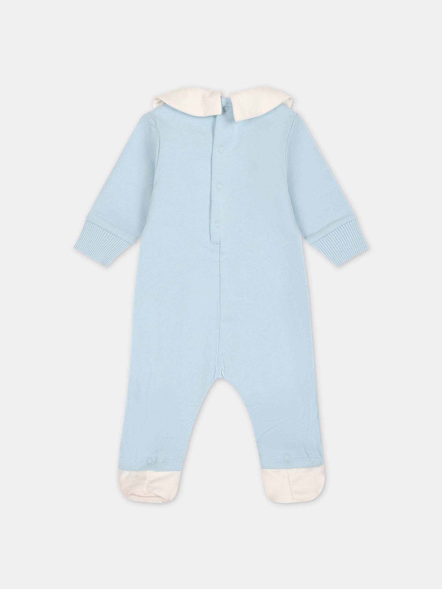 Tutina celeste per neonato con Teddy Bear e logo,Moschino Kids,MUY05D LDA55 40304