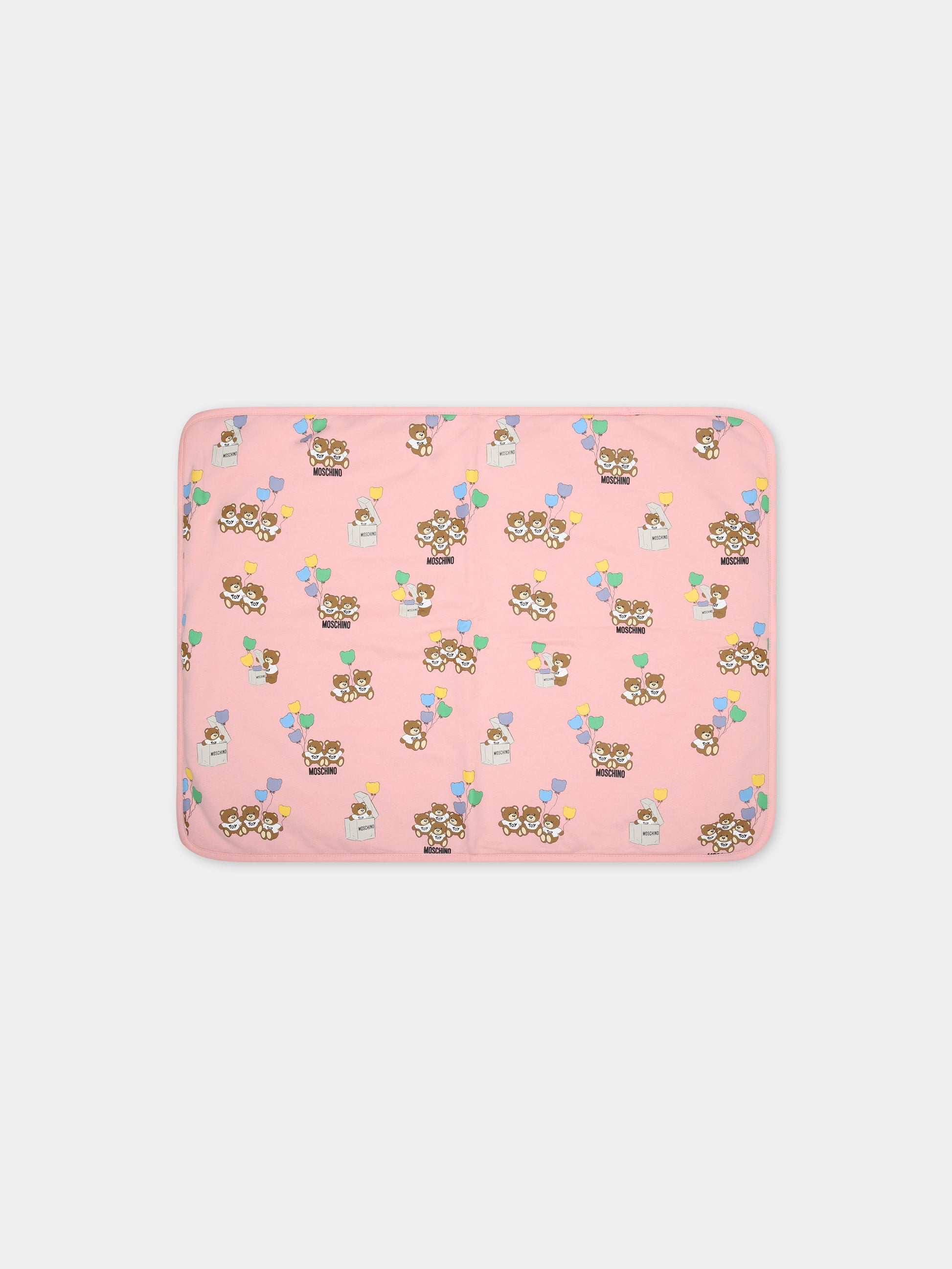 Borsa mamma rosa per neonata con Teddy Bear e logo,Moschino Kids,MTX03D LCA40 50209