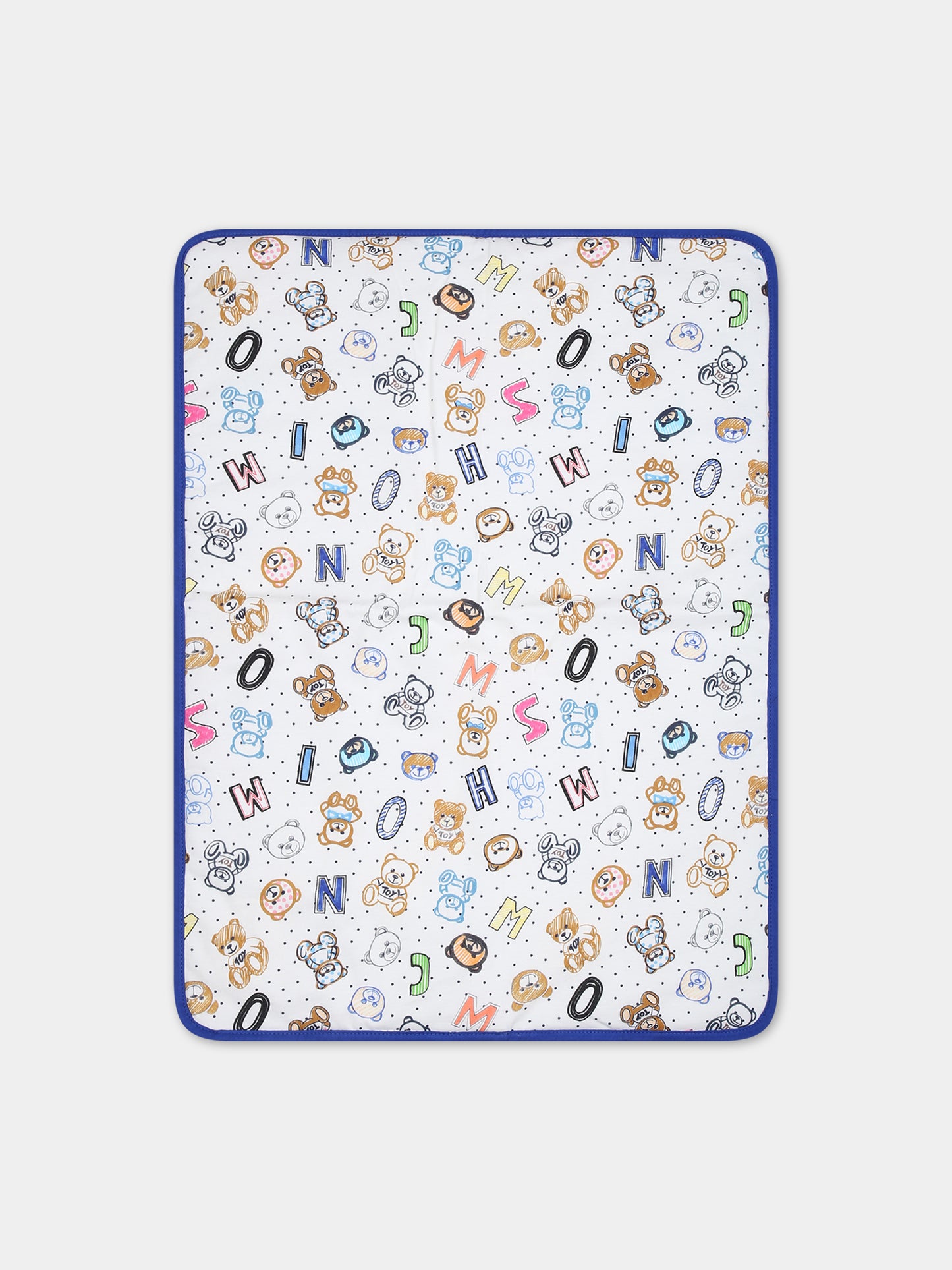 Borsa mamma azzurra per neonato con Teddy Bear e logo,Moschino Kids,MSX03A LCA26 40457