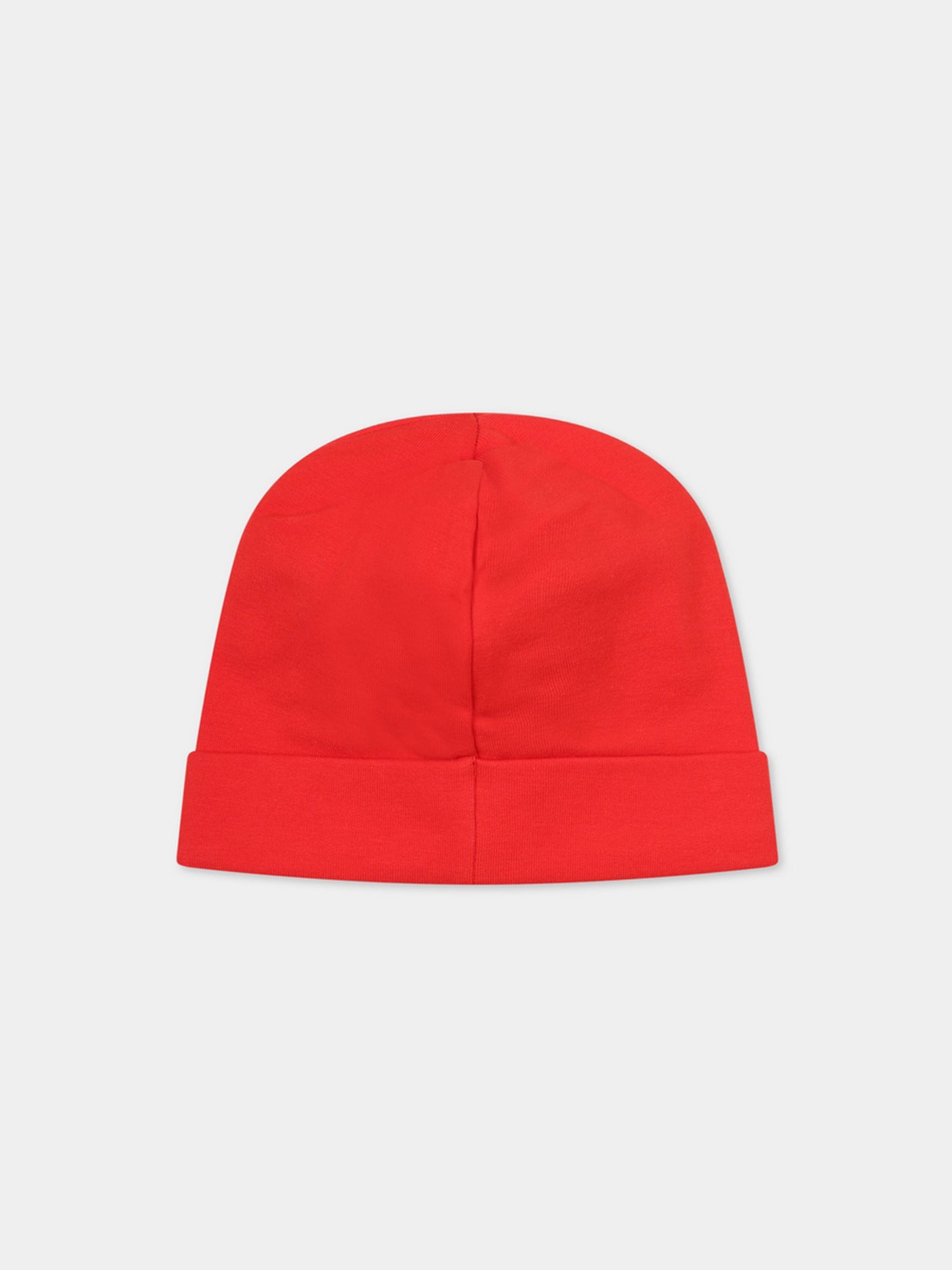 Cappello rosso per neonati con Teddy Bear e logo,Moschino Kids,MUX04H LDA17 50109