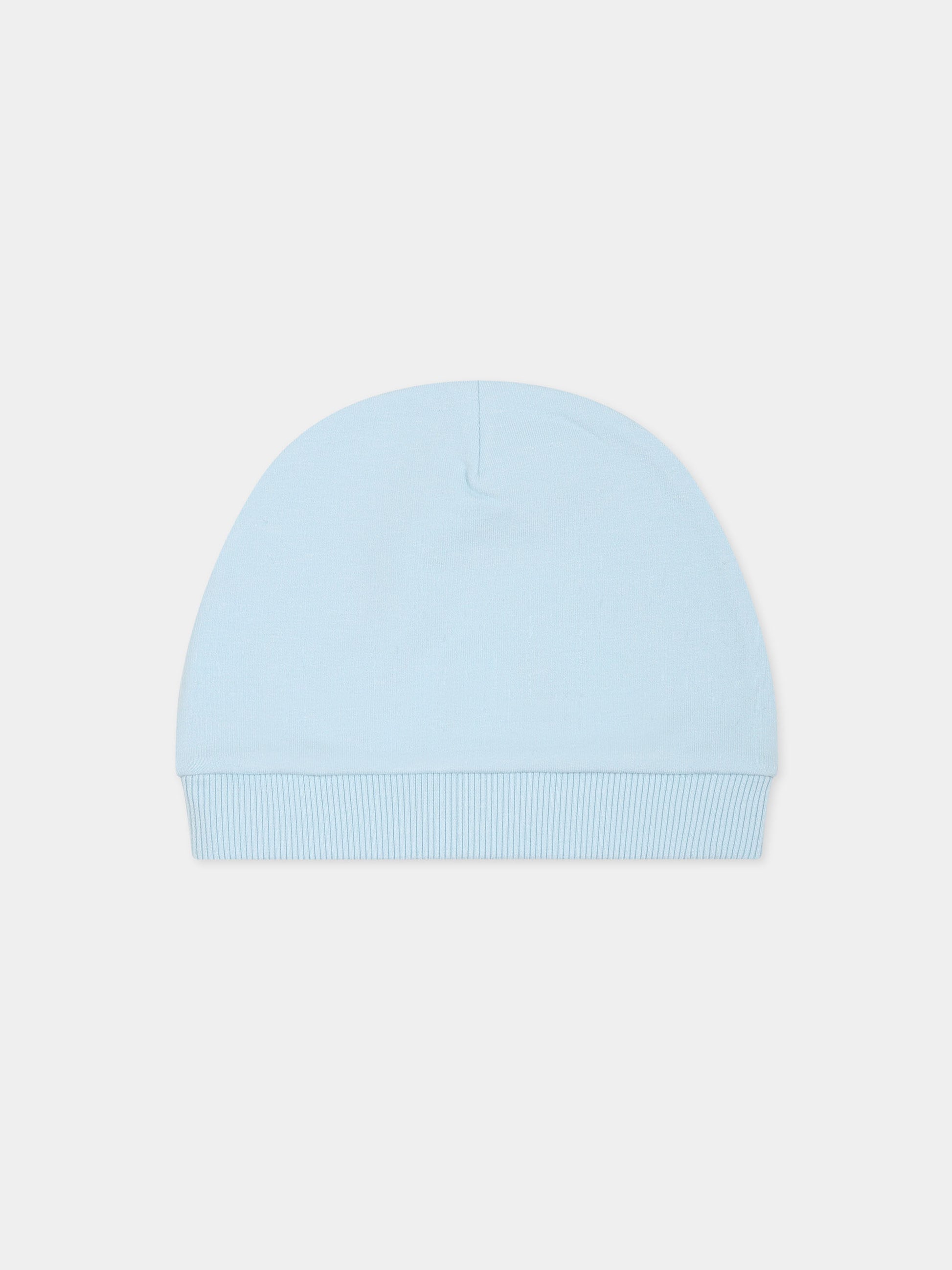 Berretto celeste per neonato con Teddy Bear e logo,Moschino Kids,MPX035 LDA55 40304