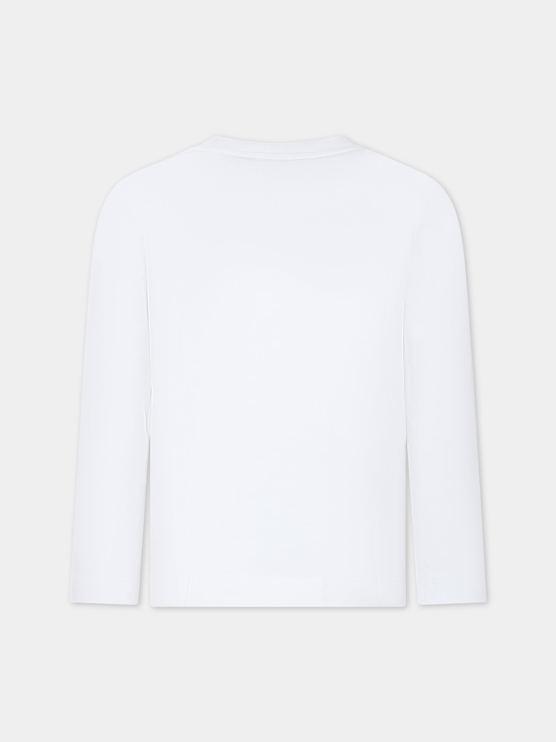 T-shirt bianca per bambino con Teddy Bear e logo,Moschino Kids,HOO00J LAA20 10101