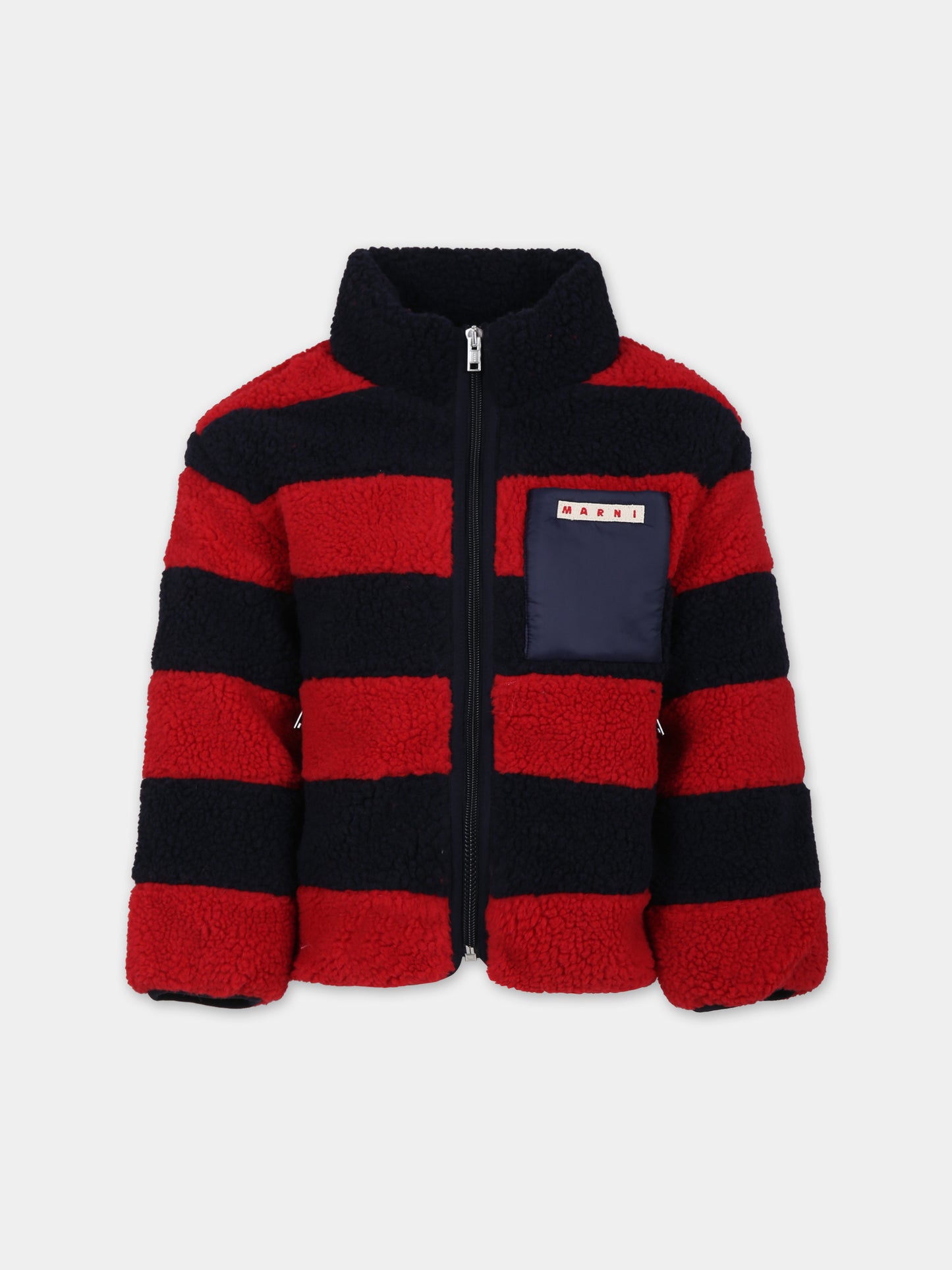 Ecopelliccia rossa per bambini con logo,Marni Kids,M00843 0M400