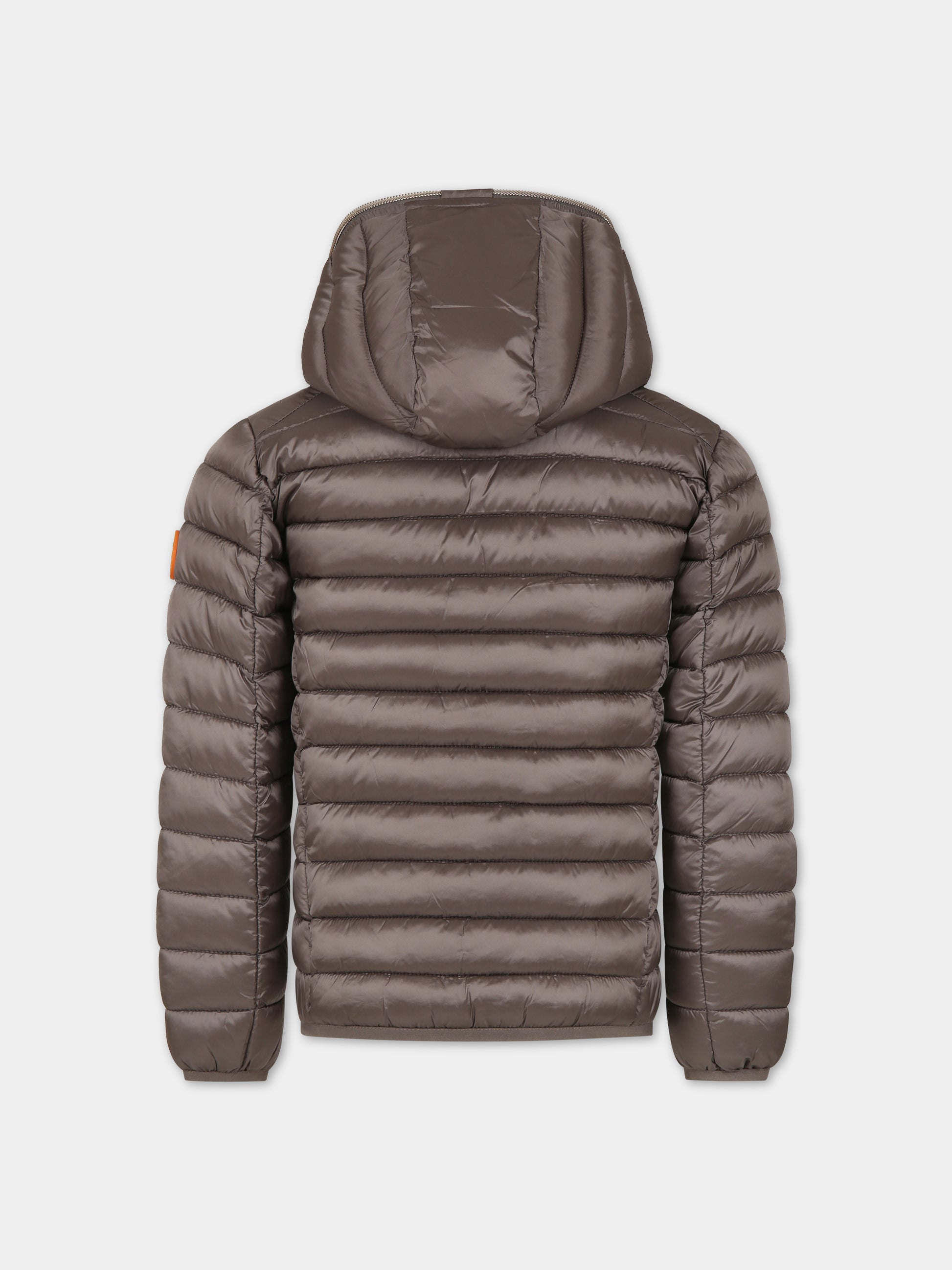 Piumino grigio per bambina con logo,Save The Duck Kids,J32310G IRIS17 40023