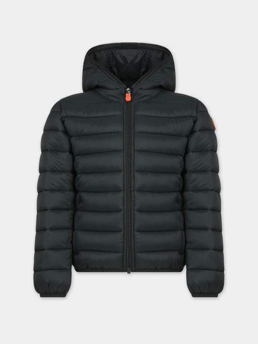 Piumino verde per bambino con logo,Save The Duck Kids,J30650B GIGA17 50030