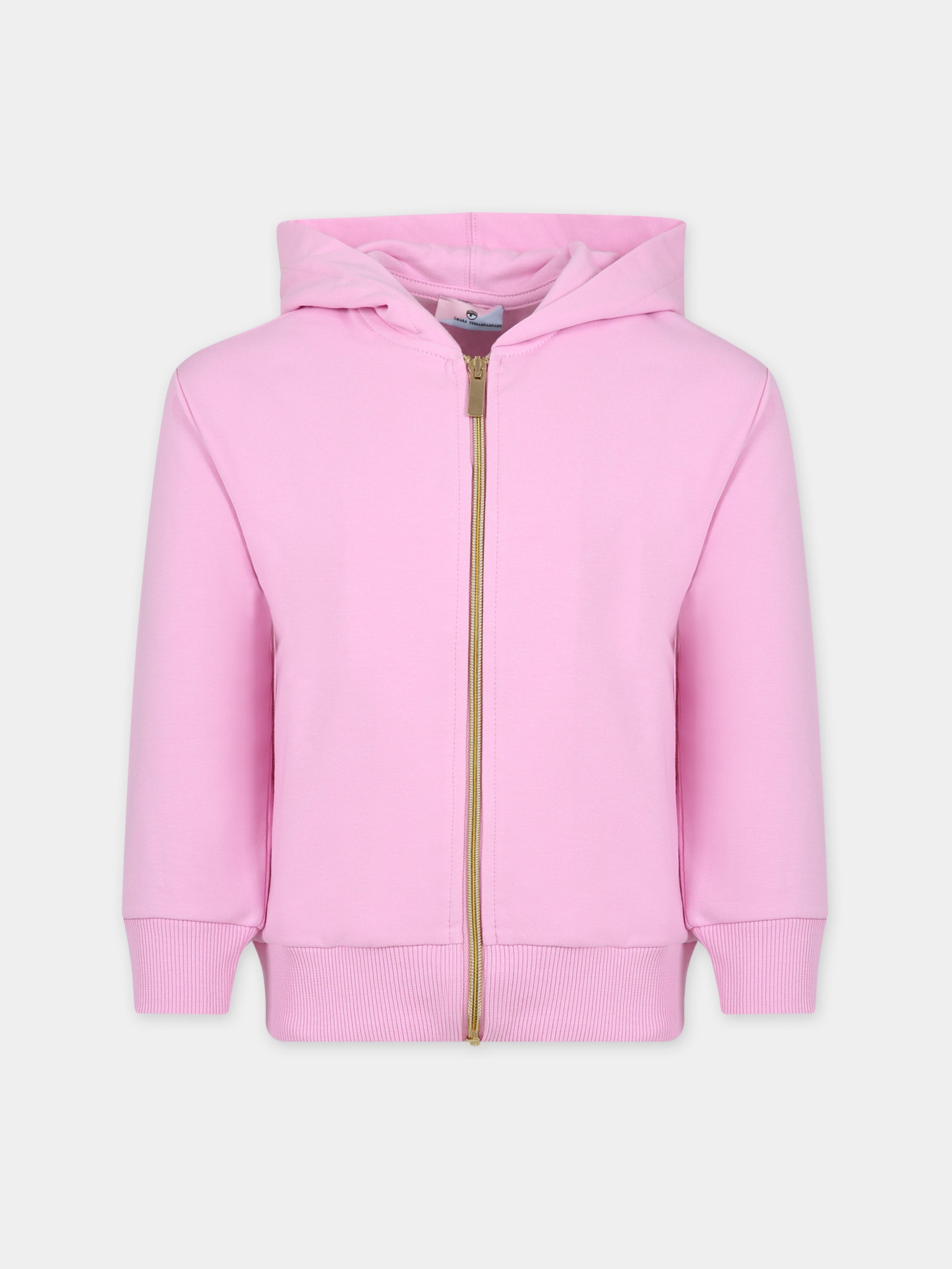Felpa rosa per bambina con eyestar,Chiara Ferragni Collection,59B803 2001 067F