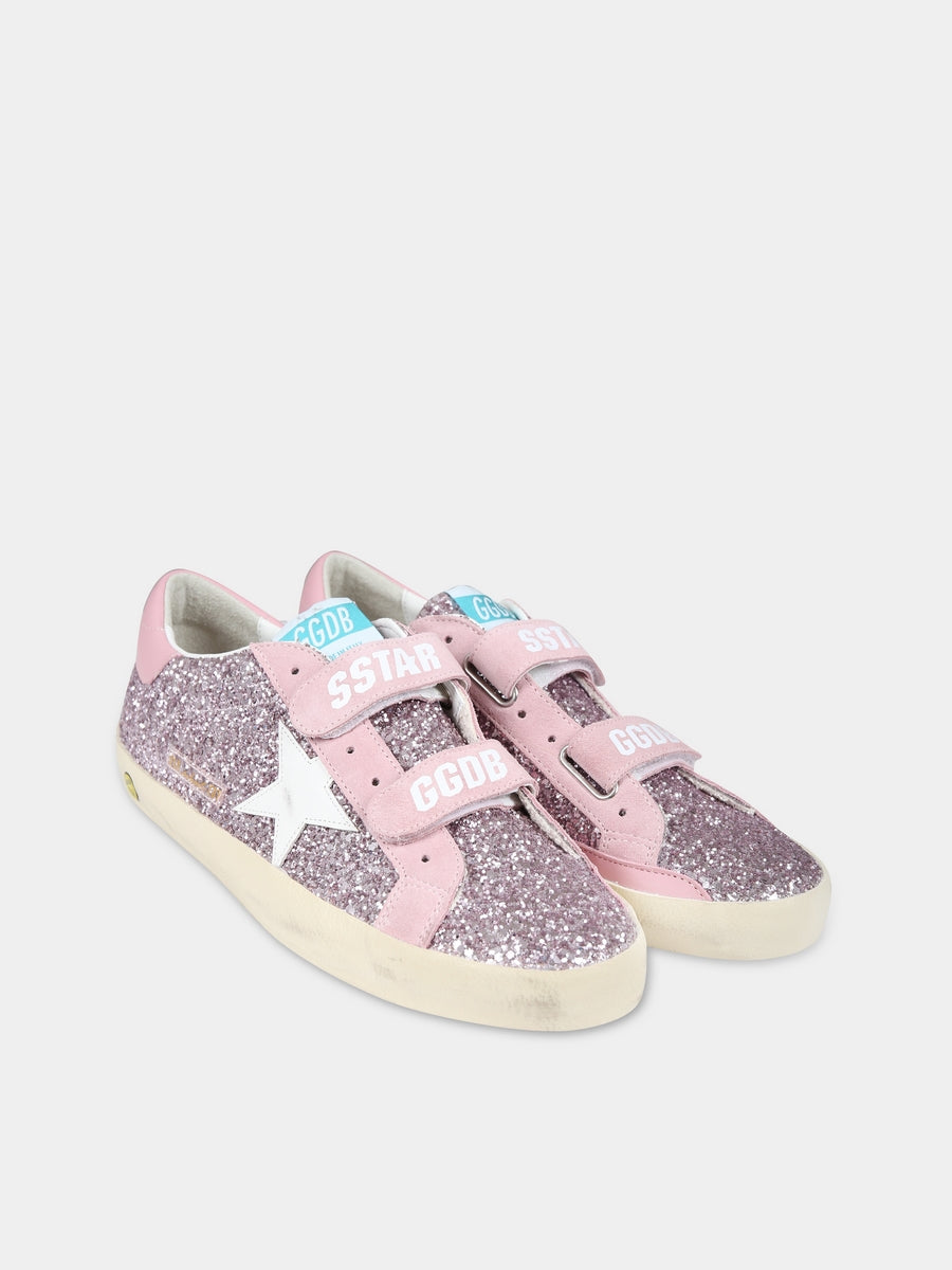 Sneakers rosa per bambina con logo,Golden Goose,GTF00111 F004823 82397
