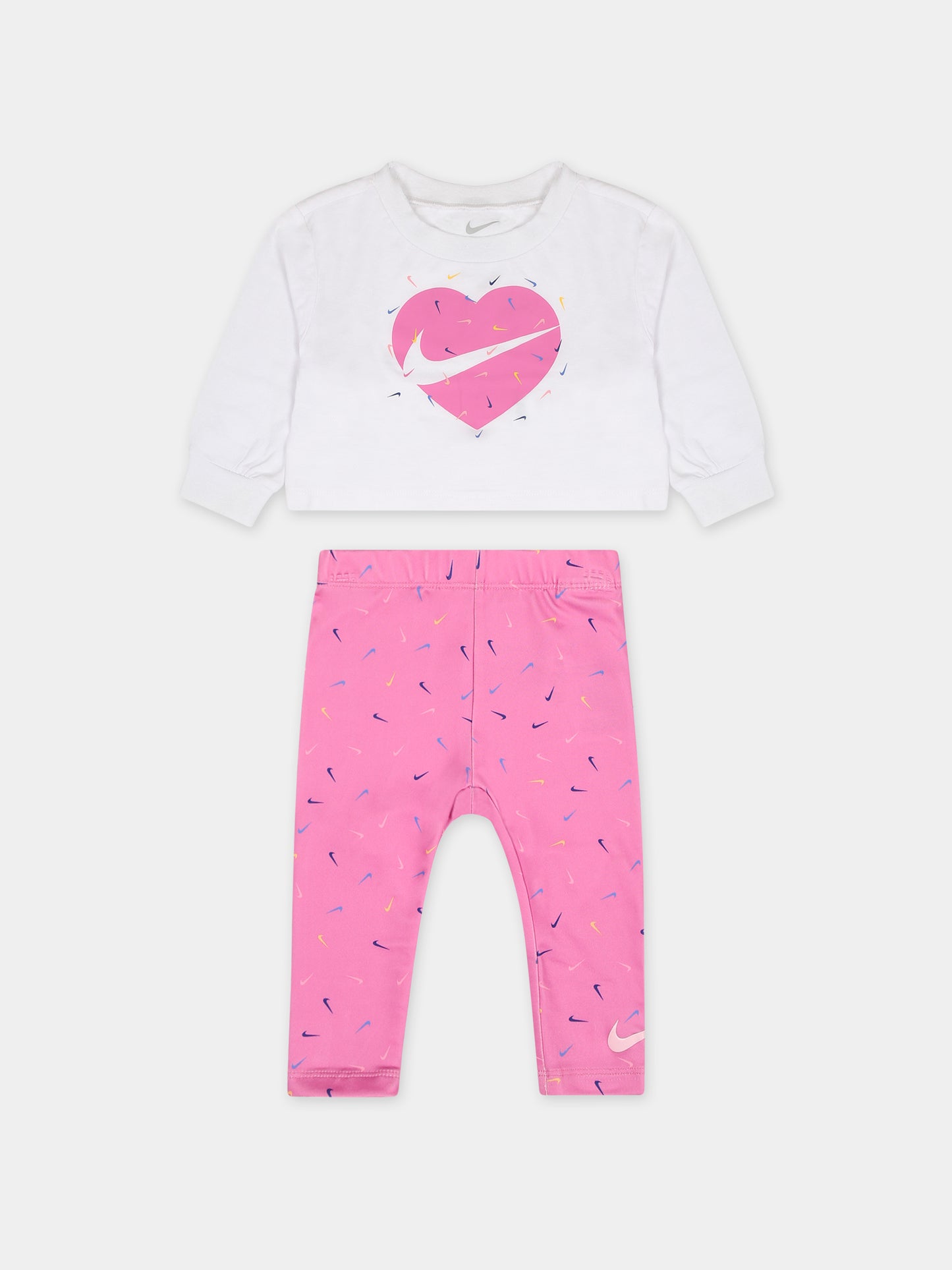 Completo rosa per neonata con swoosh,Nike,16L062 AFN
