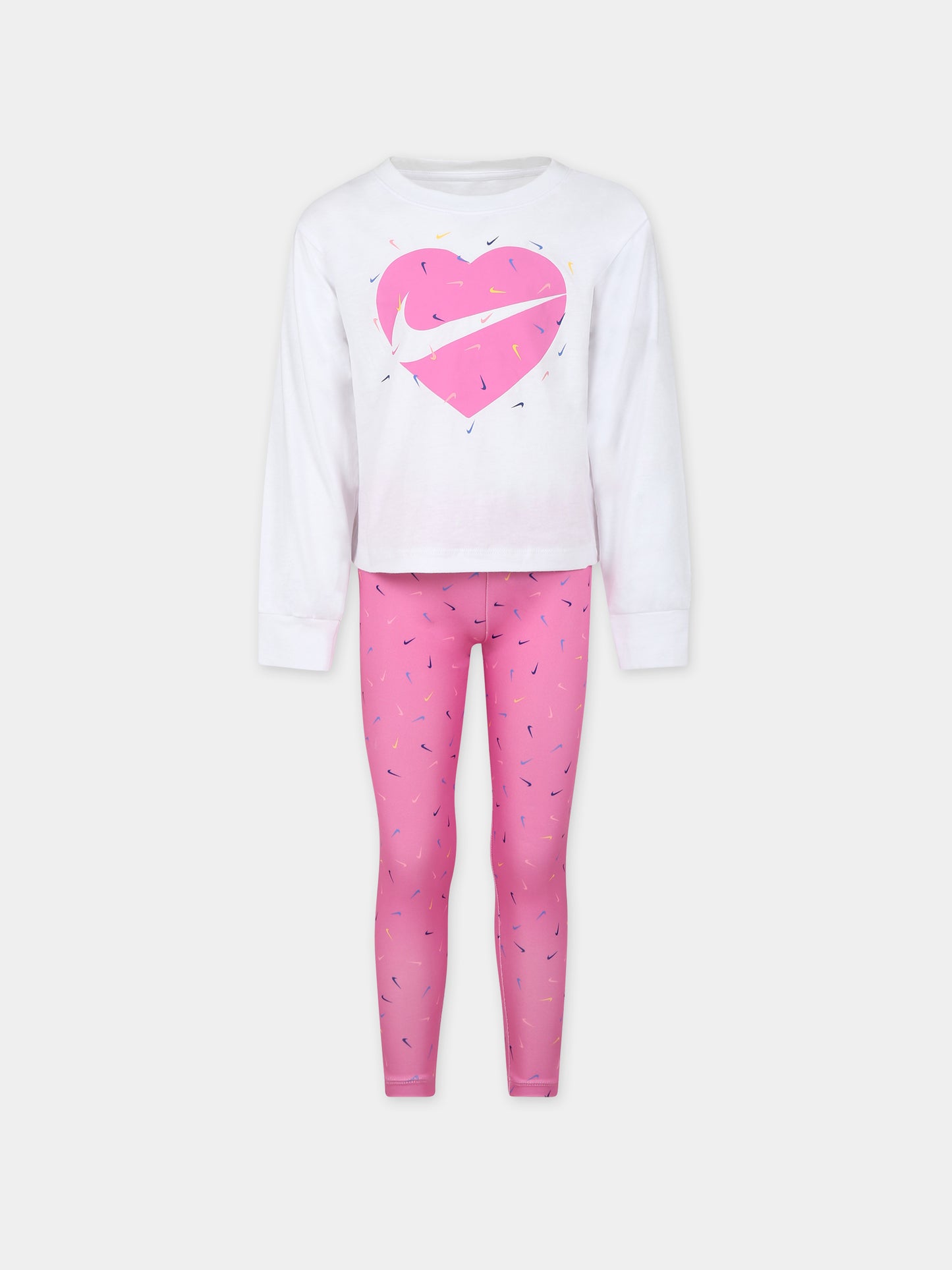 Completo rosa per bambina con swoosh,Nike,36L062 AFN
