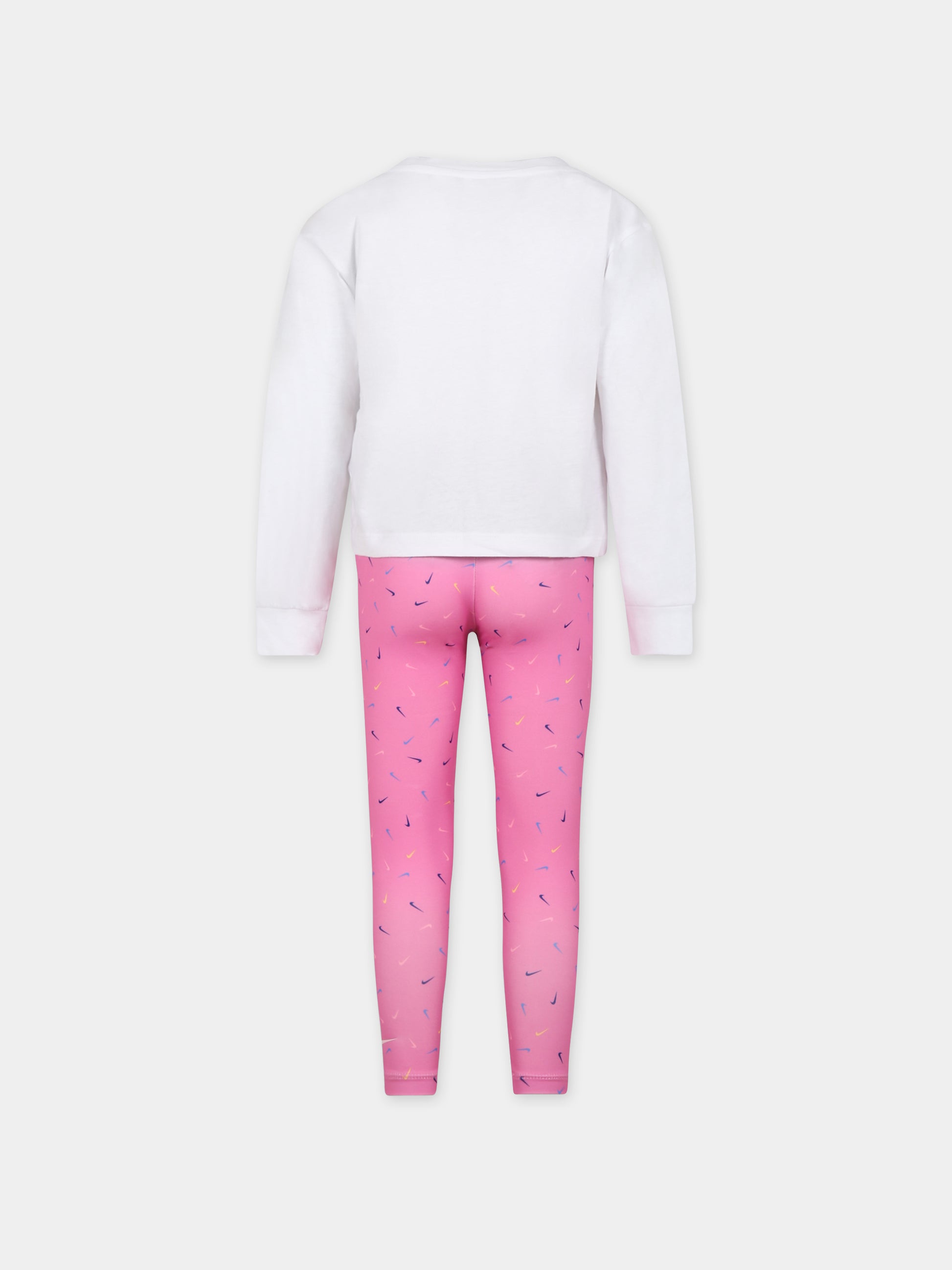 Completo rosa per bambina con swoosh,Nike,36L062 AFN
