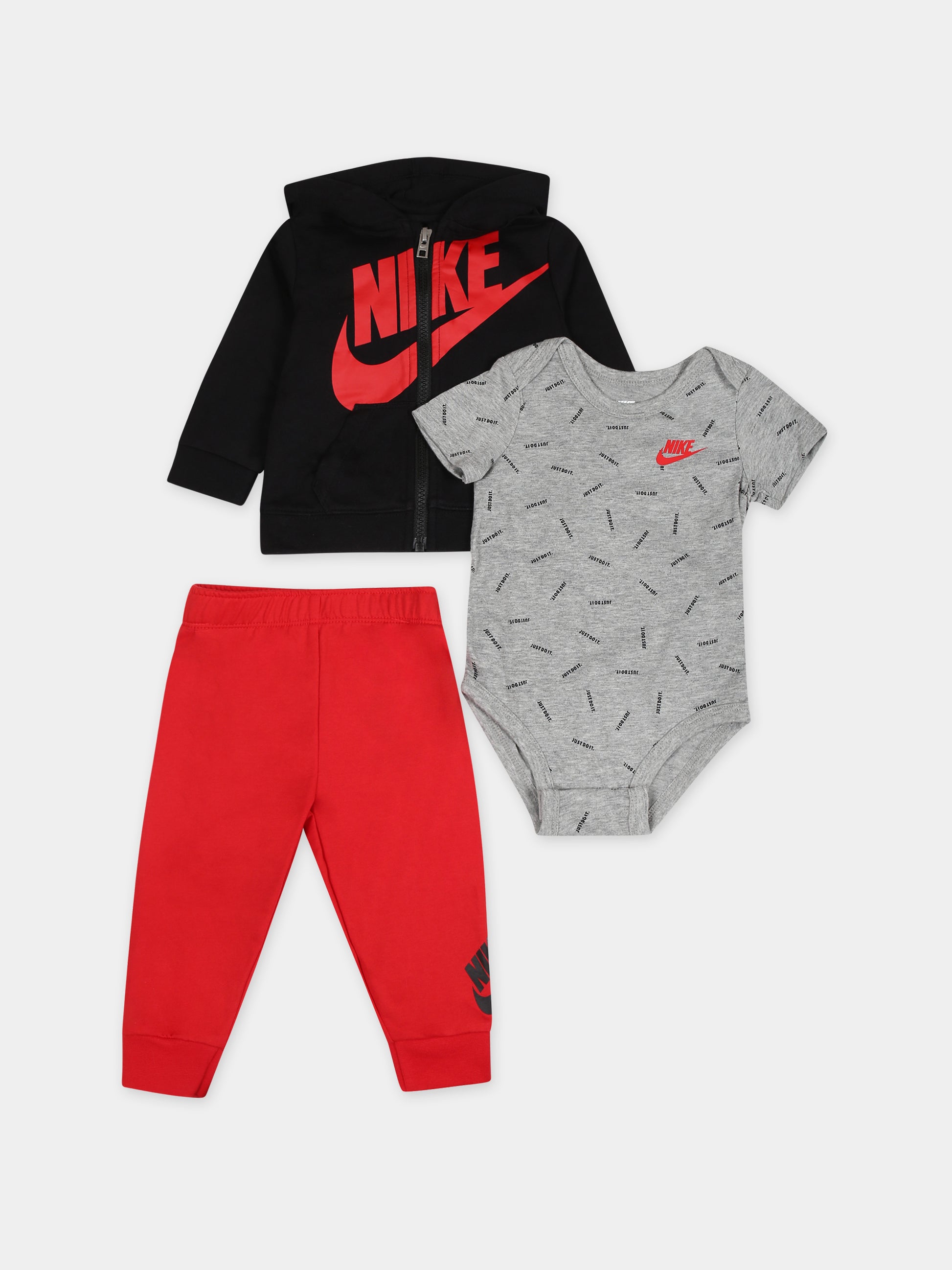 Completo rosso per neonato con logo,Nike,5UF323 U10