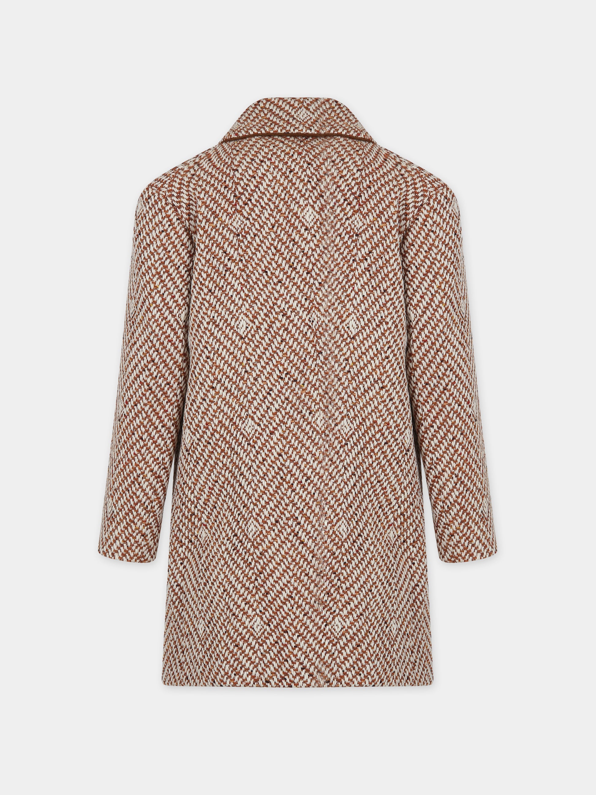 Cappotto marrone per bambino con logo,Gucci Kids,737806 XWAXY 2339