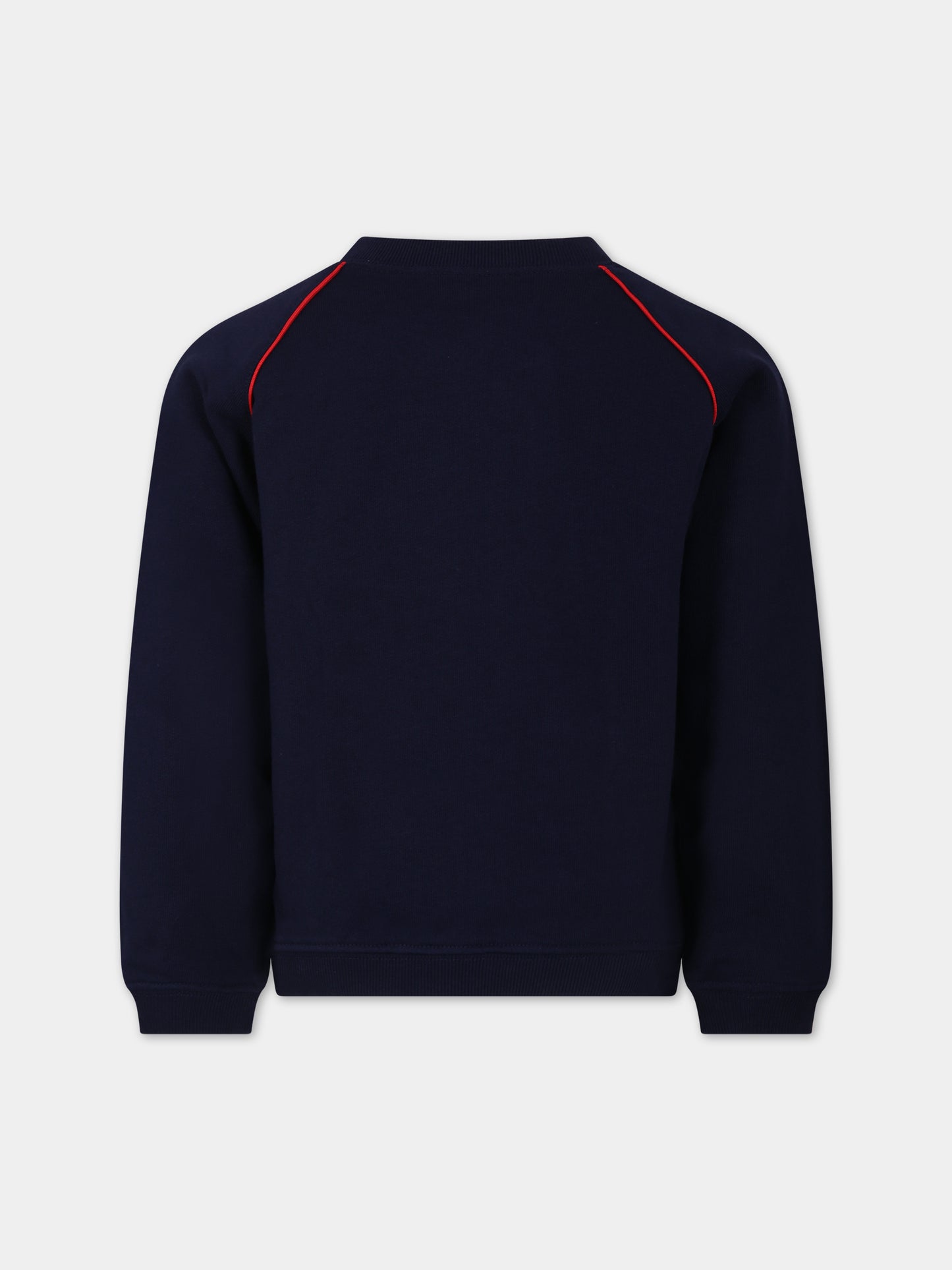 Felpa blu per bambini con stampa logo,Gucci Kids,737610 XJFVS 4392