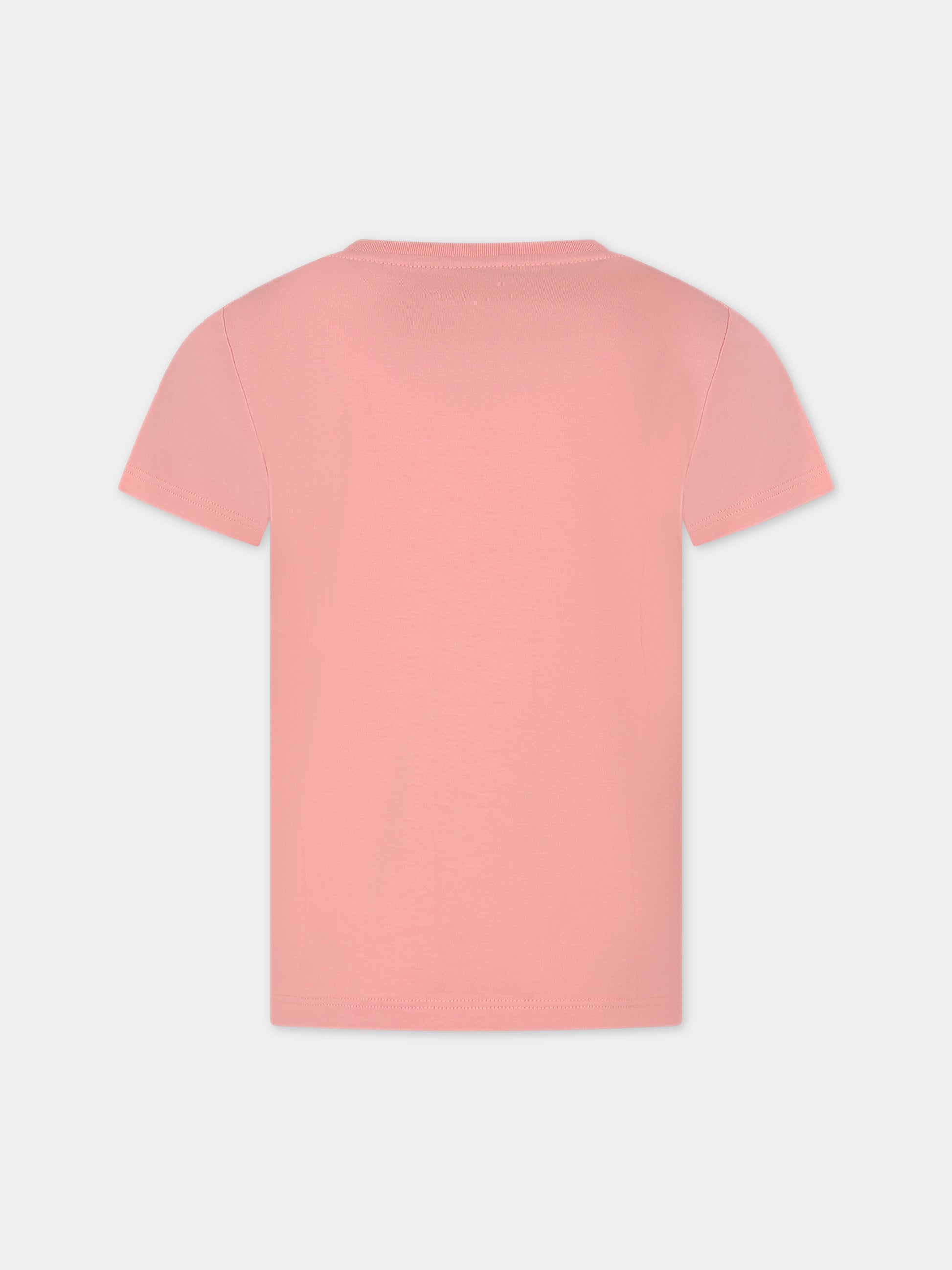 T-shirt rosa per bambina con stampa logo,Gucci Kids,547559 XJFMN 5339
