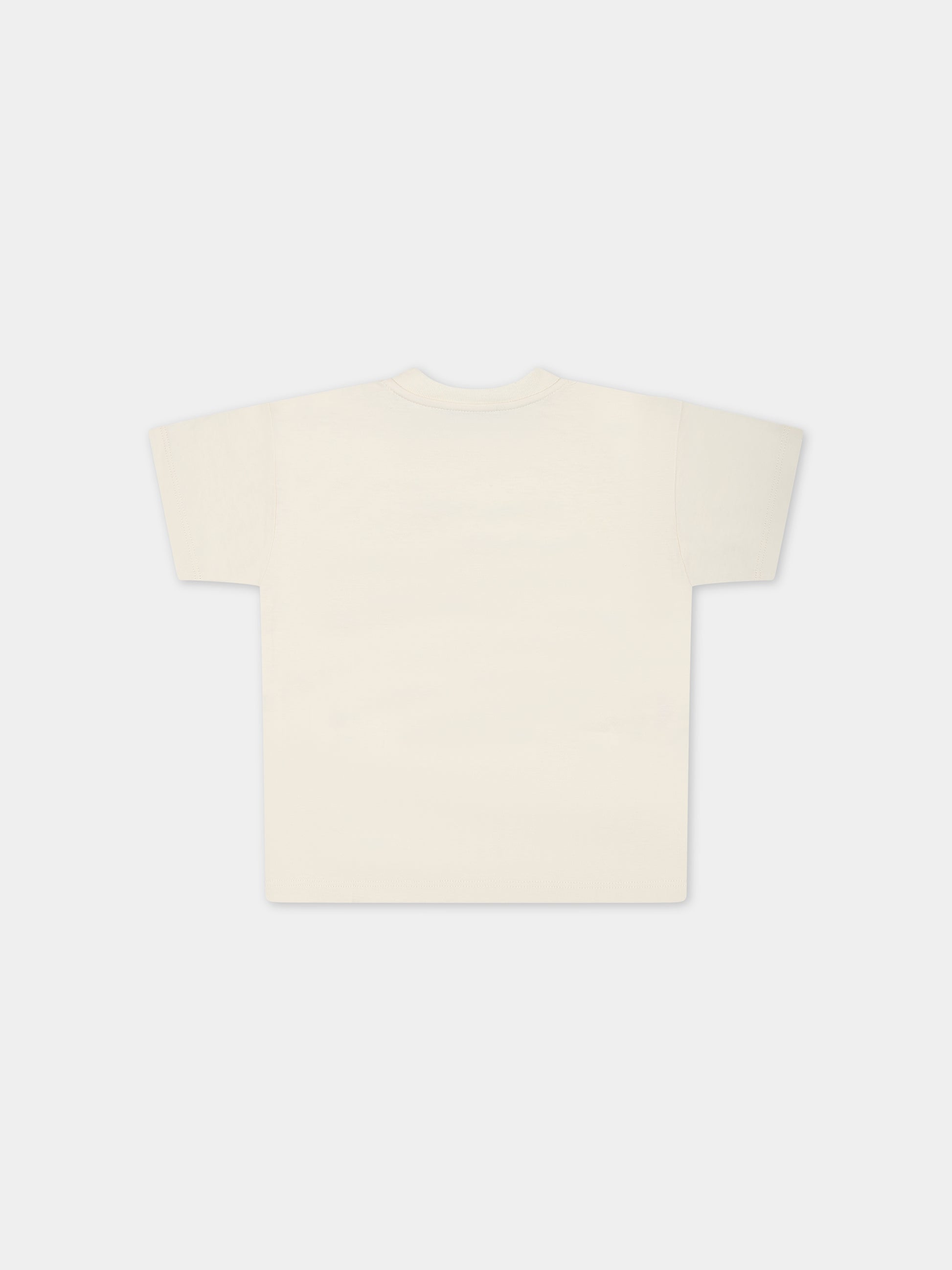 T-shirt avorio per neonati con incrocio GG,Gucci Kids,576871 XJFMX 9756