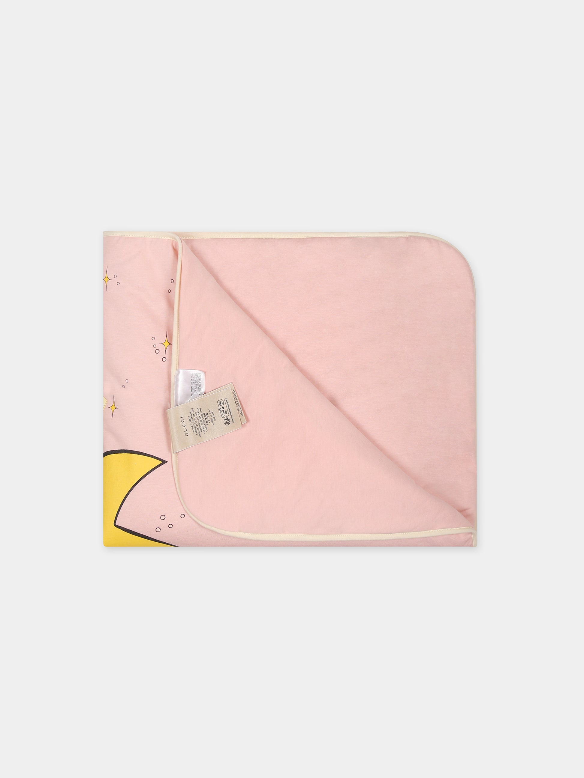 Coperta rosa per neonata con logo e stampa I pronipoti,Gucci Kids,751385 3KAAL 5878