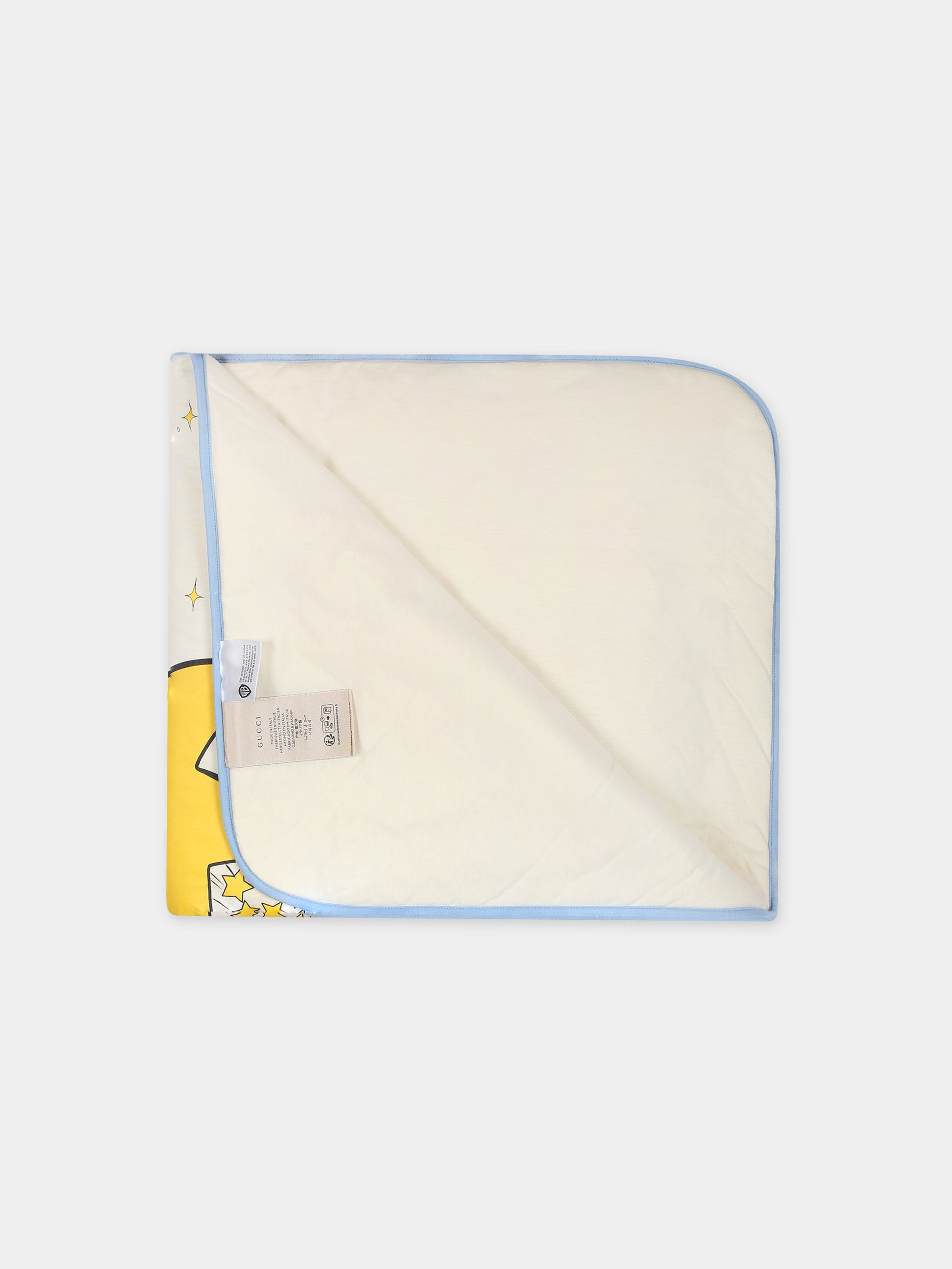 Coperta avorio per neonati con logo e stampa I pronipoti,Gucci Kids,751385 3KAAL 9269