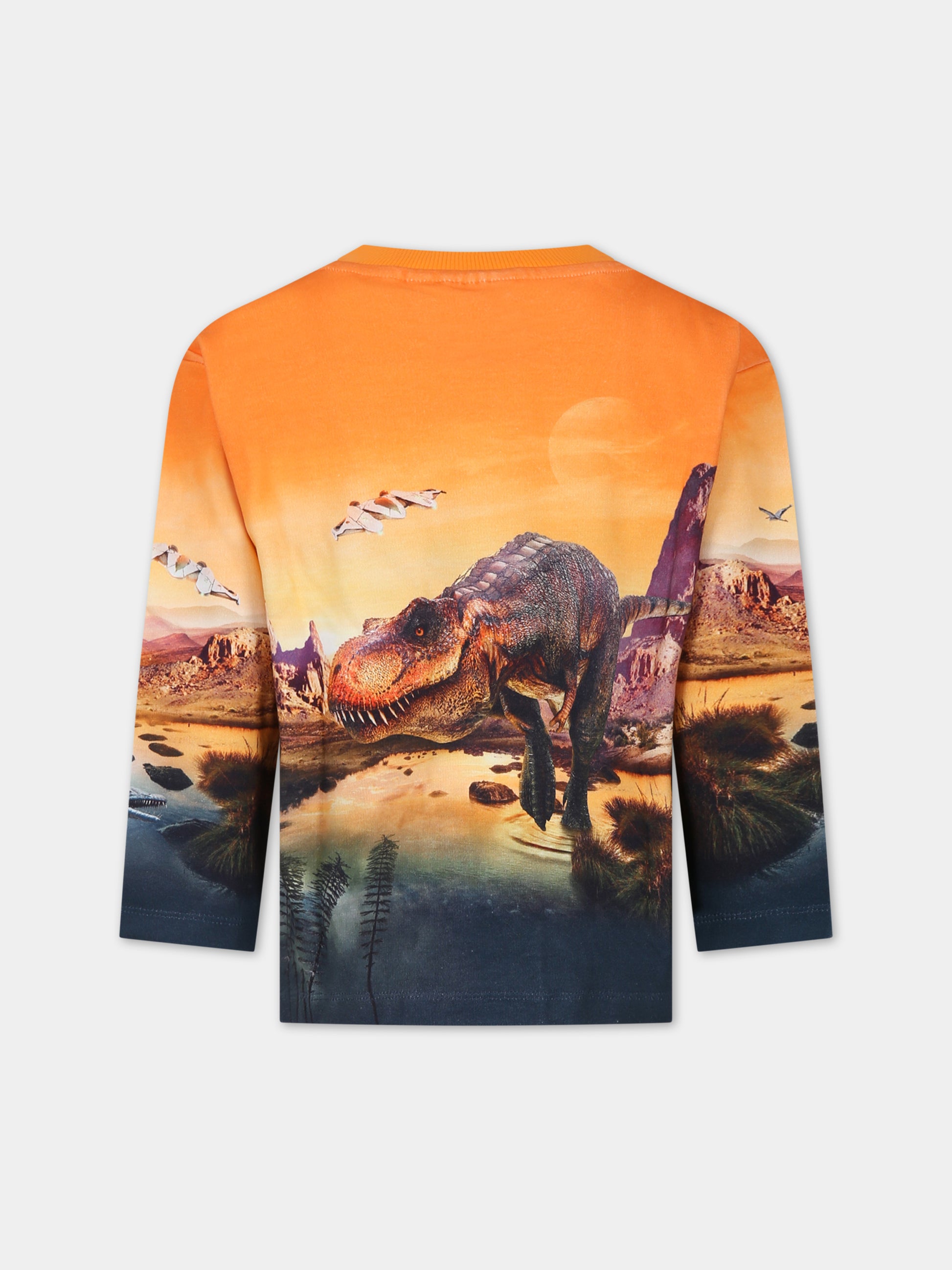 Felpa arancione per bambino con dinosauri,Molo,1W23J204 3319