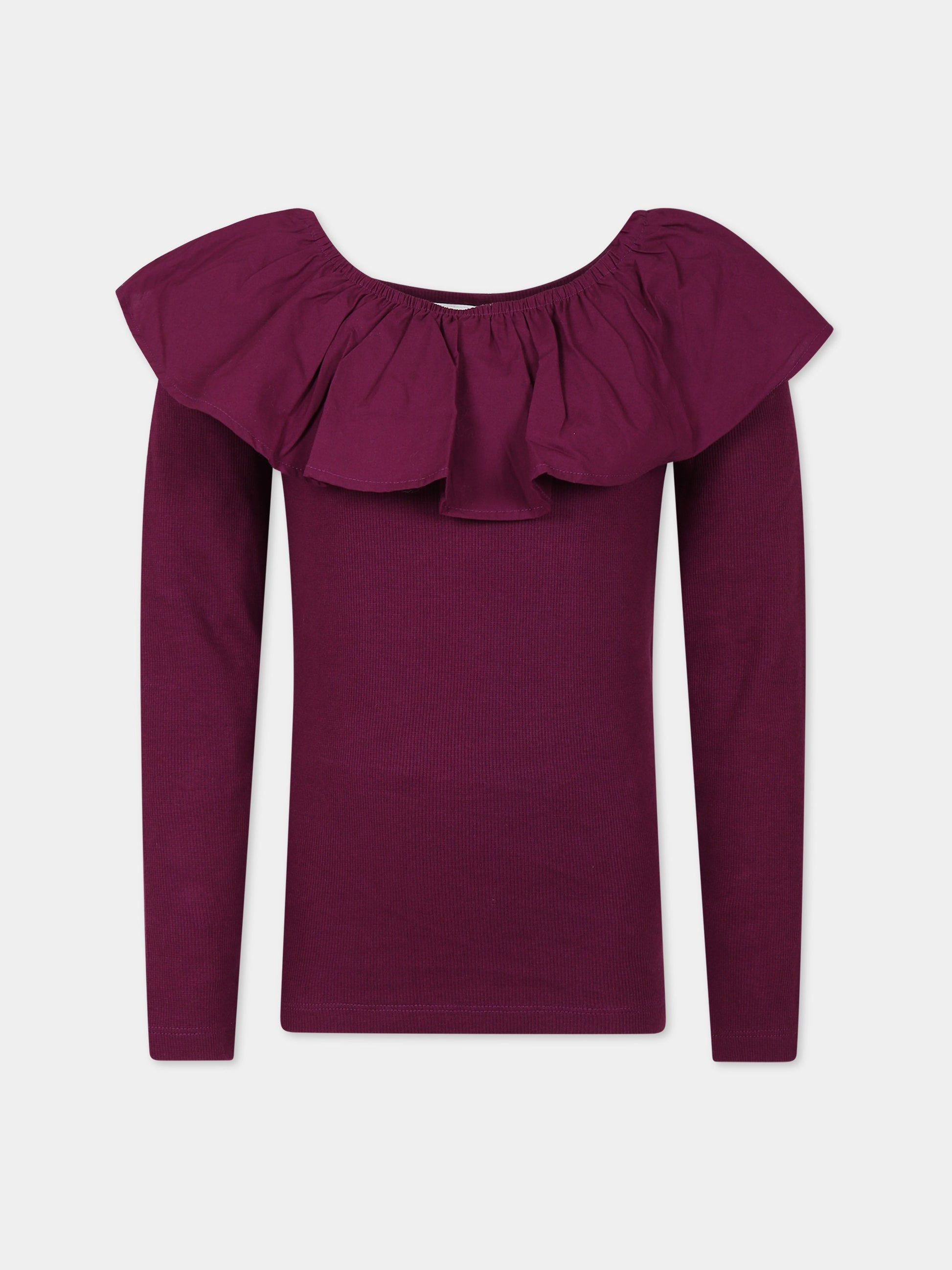 T-shirt viola per bambina con logo,Molo,2W23A402 8763