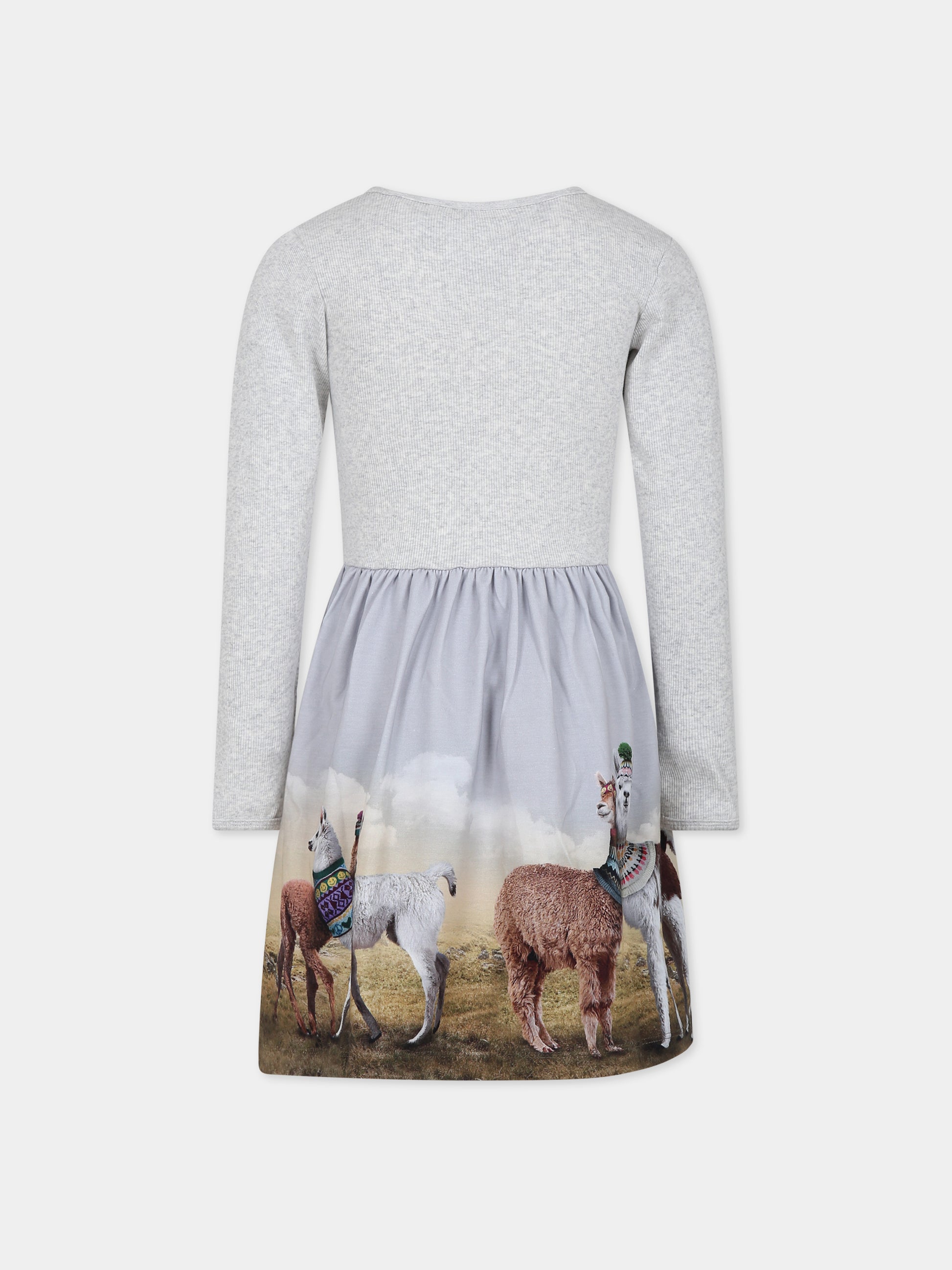 Vestito grigio per bambina con lama,Molo,2W23E216 3394