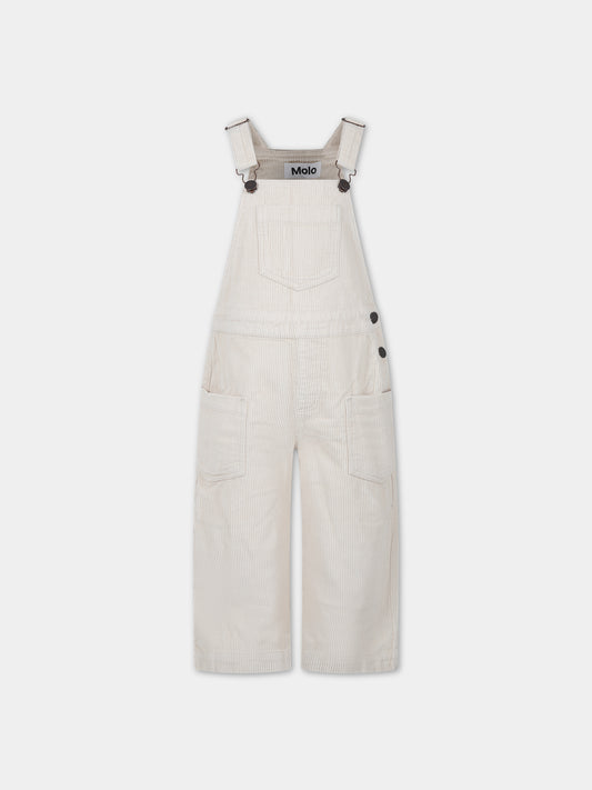 Salopette avorio per bambina con logo,Molo,2W23I301 2444